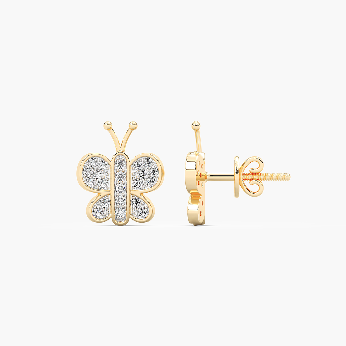 Pretty Butterfly Diamond Earring For Kids