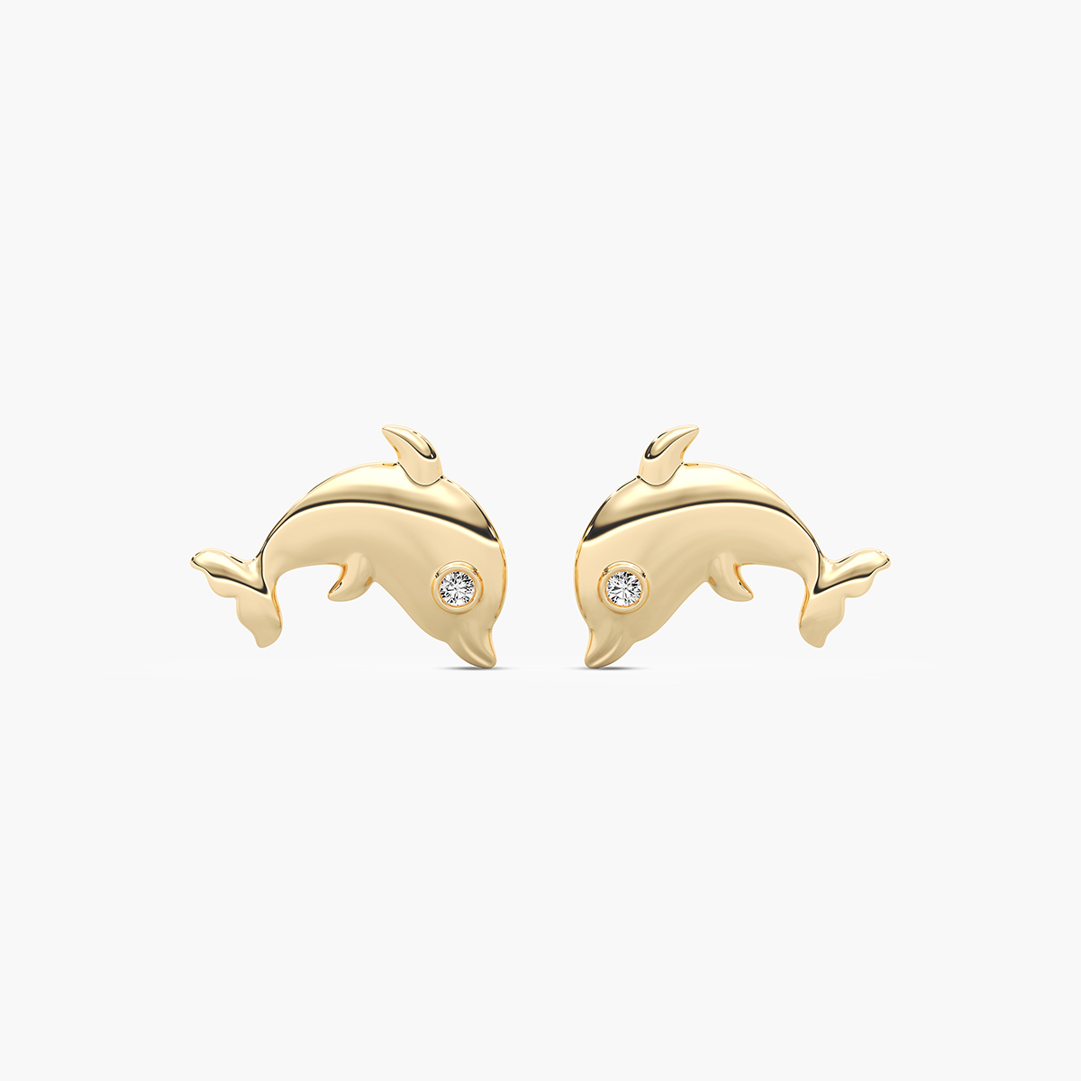 Jumping Dolphin Diamond Kids Earring
