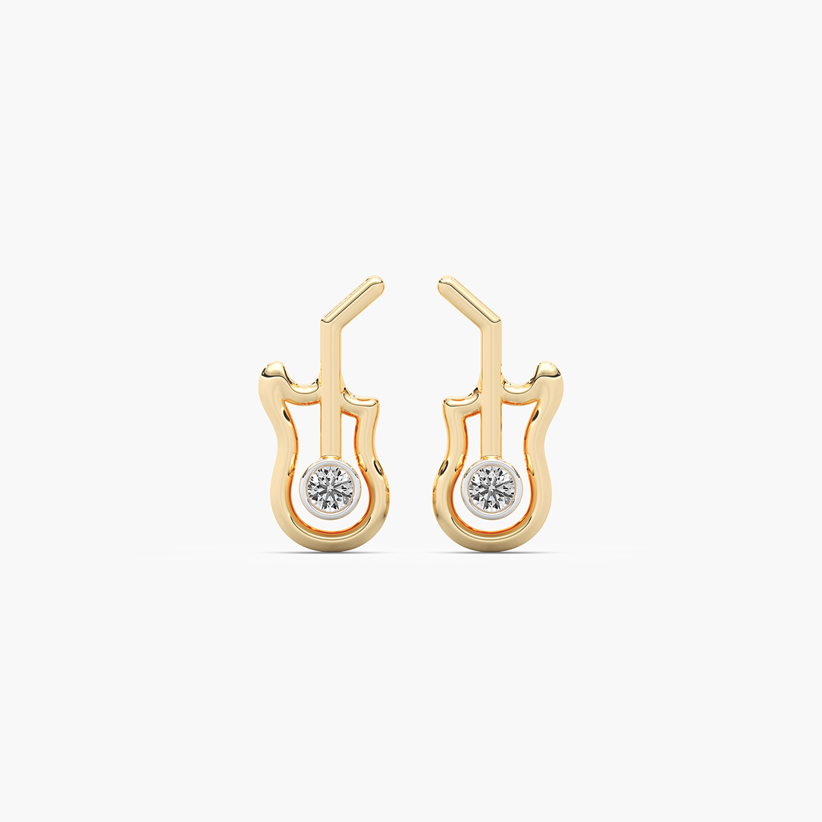 Guitar Style Diamond Stud Earring