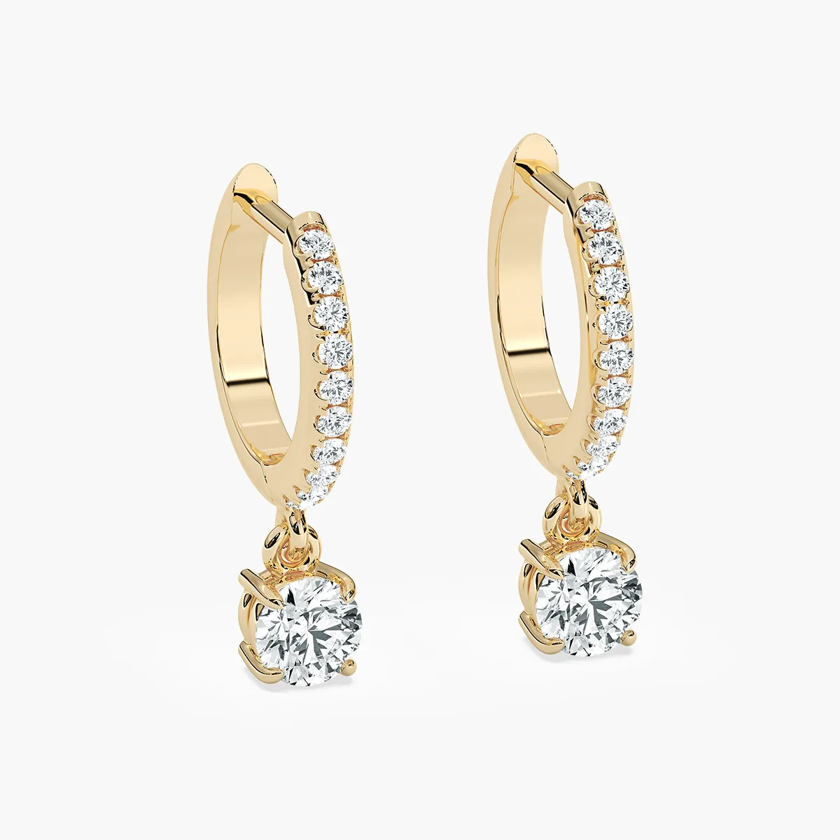 Round Diamonds Hoops Earring
