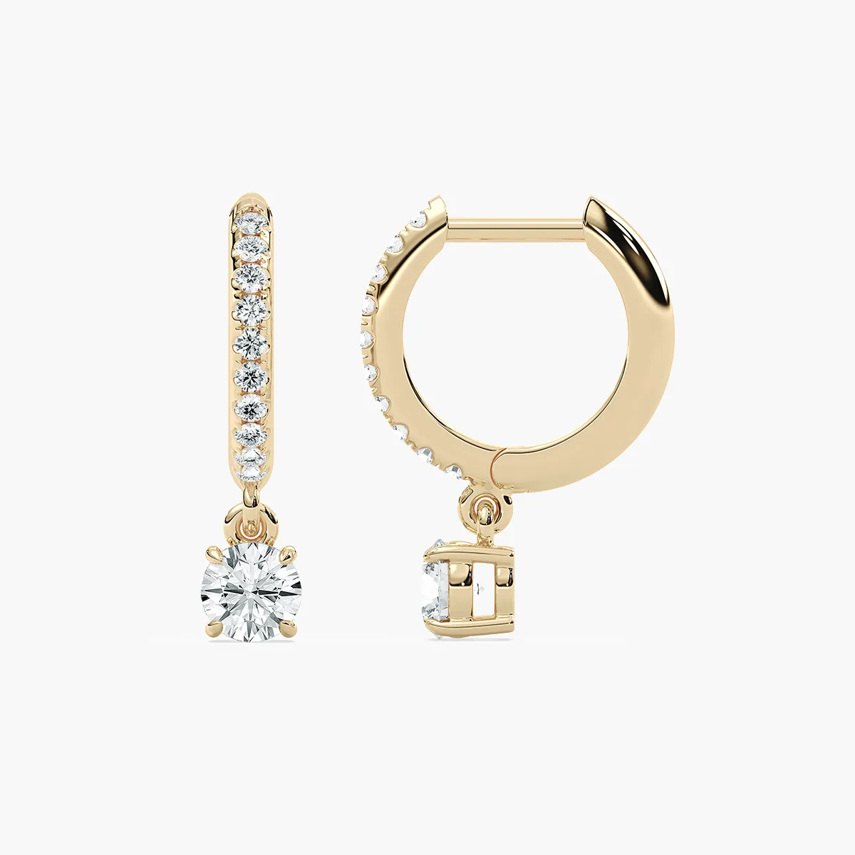 Round Diamonds Hoops Earring