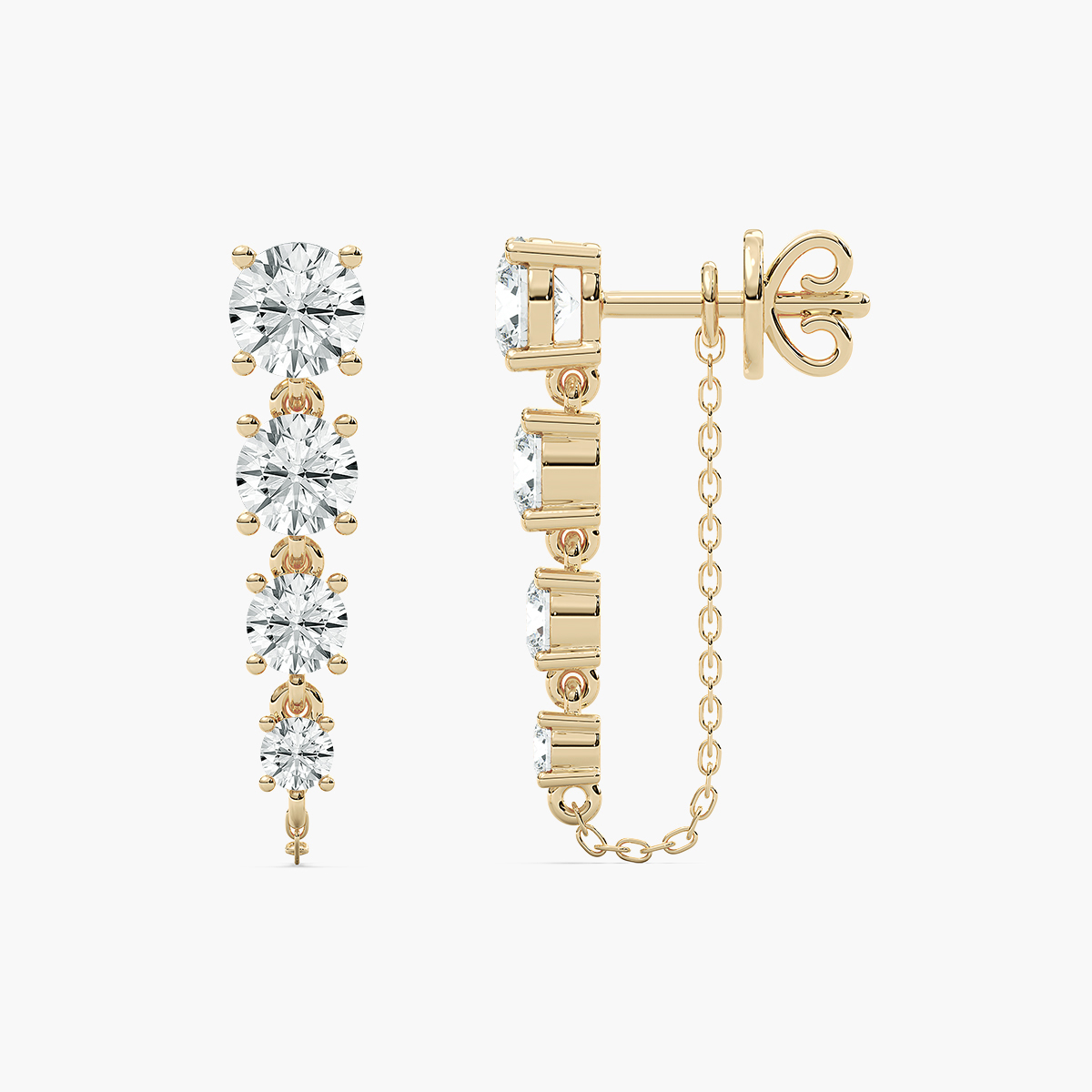 Round Diamonds Graduated Dangler Earring