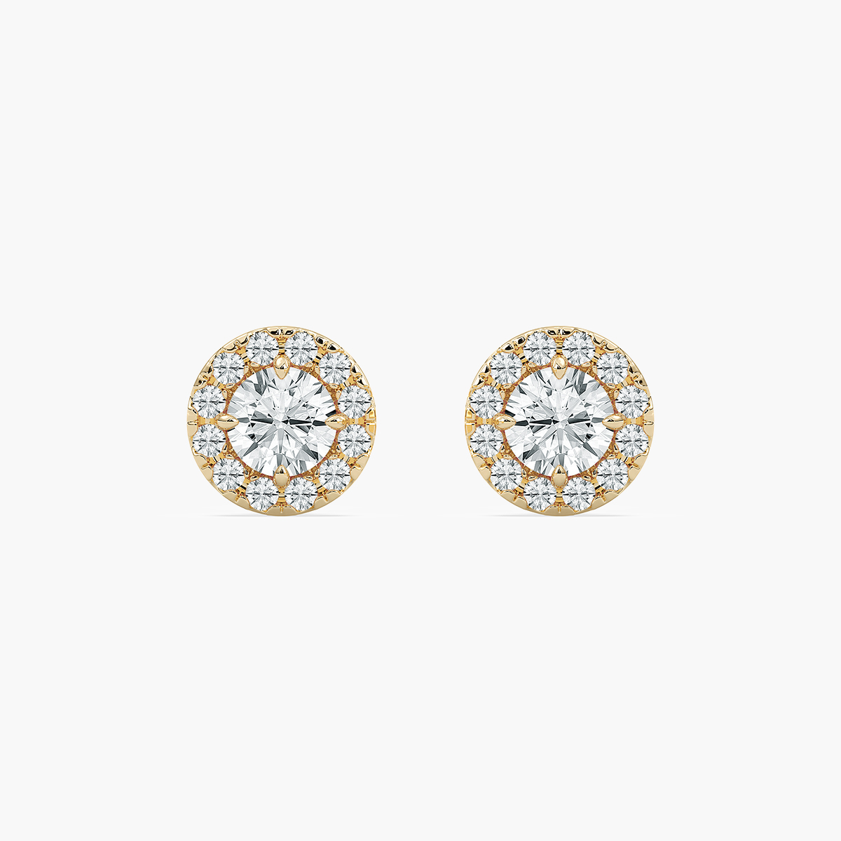 Round Diamonds Prevailing Halo Stud Earring