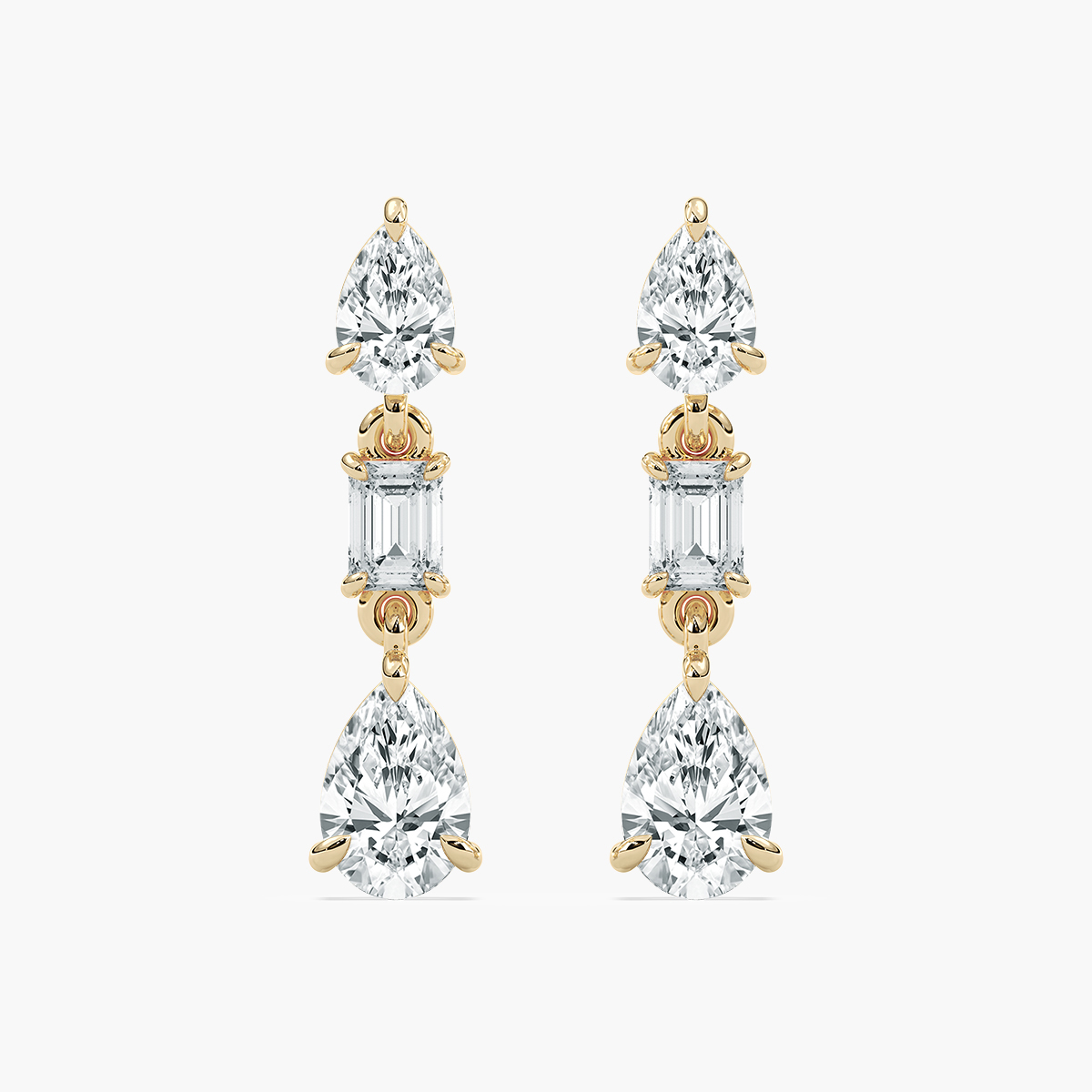 1 Carat Pear Multi Shape Diamond Dangler Earring