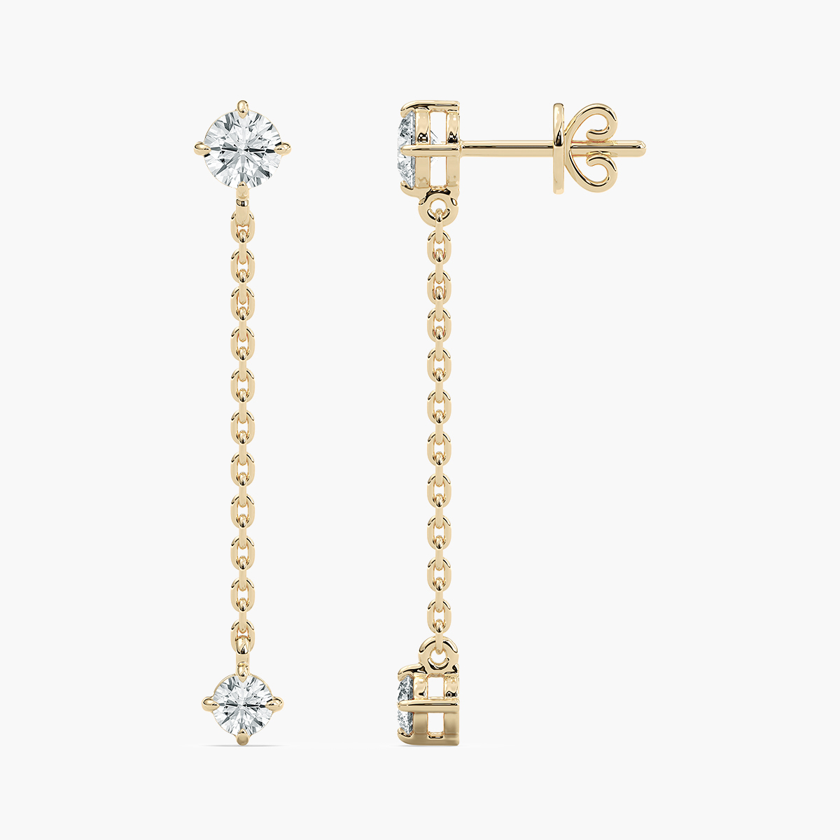 Round Diamond Chain Earring