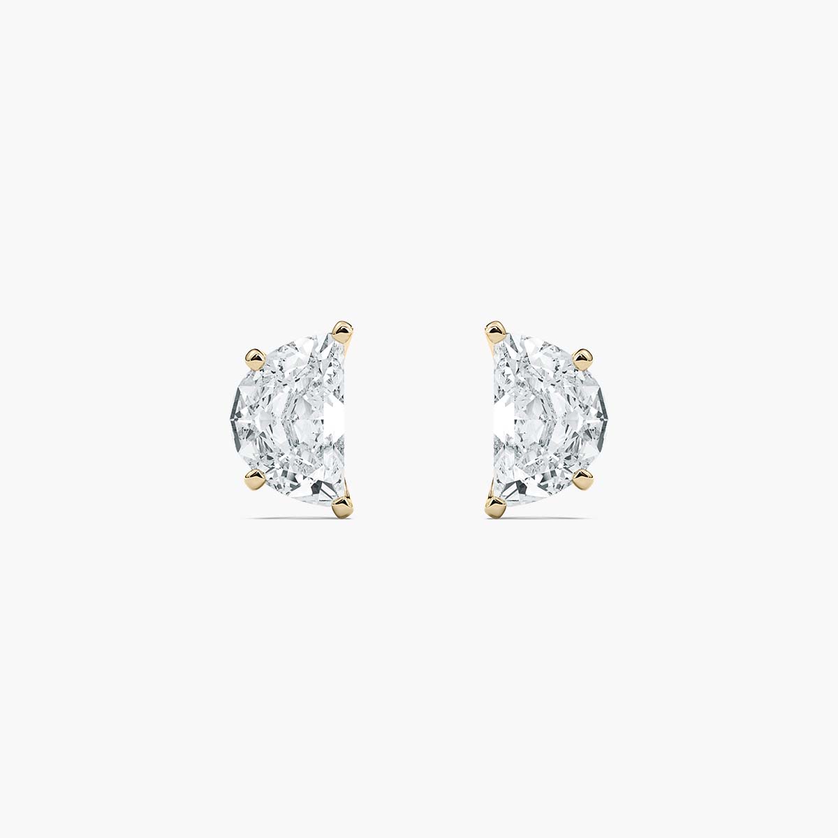 4 Carat Half Moon Diamond Stud Earring 