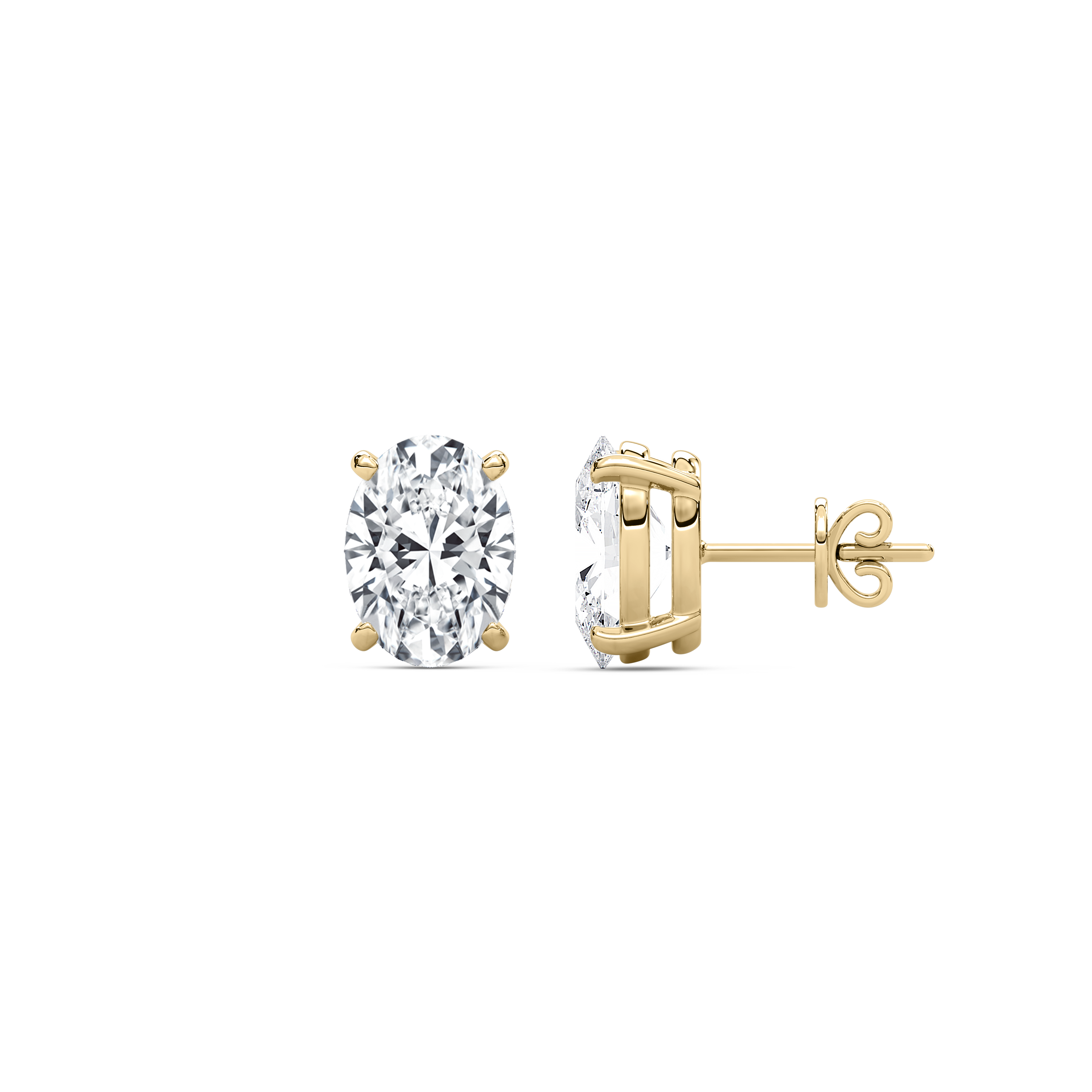 3 Carat Oval Diamond Leander Stud Earring