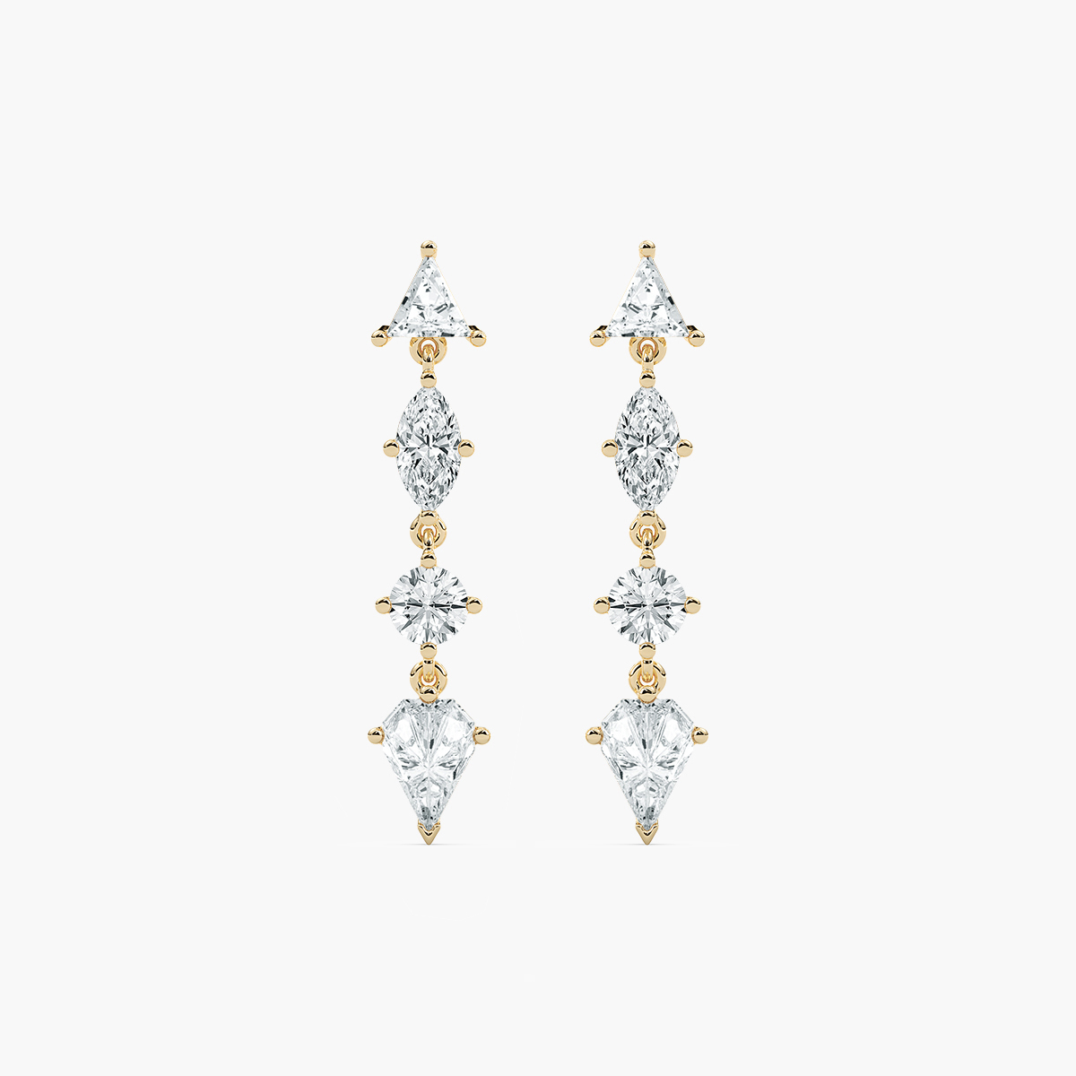 Multi Shape Diamond Dangle Earring