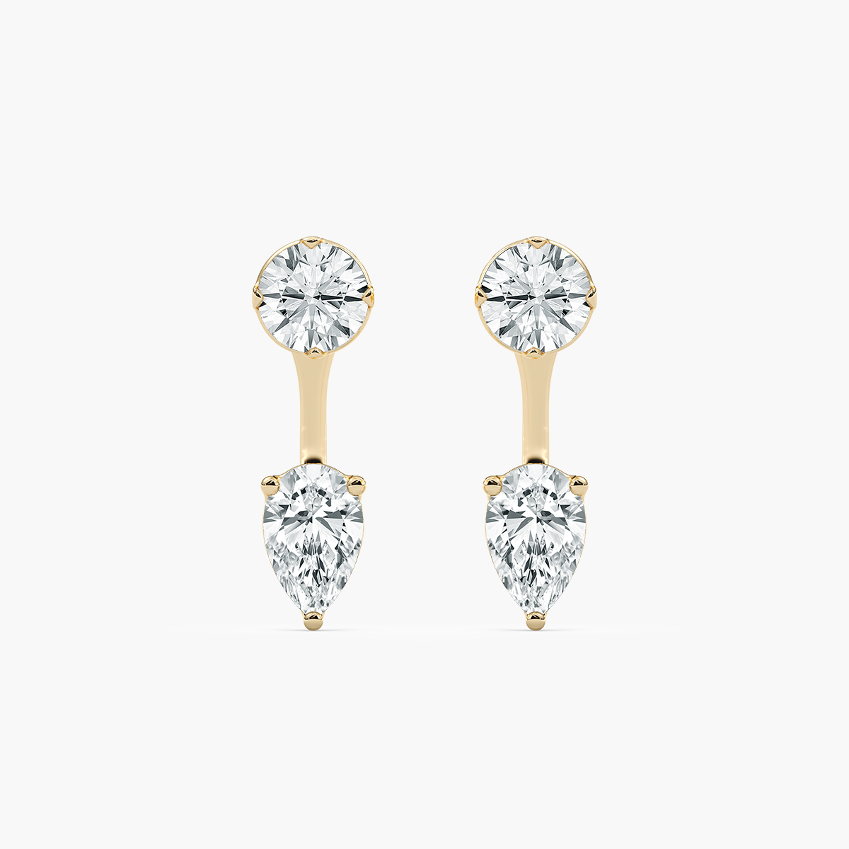 Round And Pear Diamond Jacket Earring