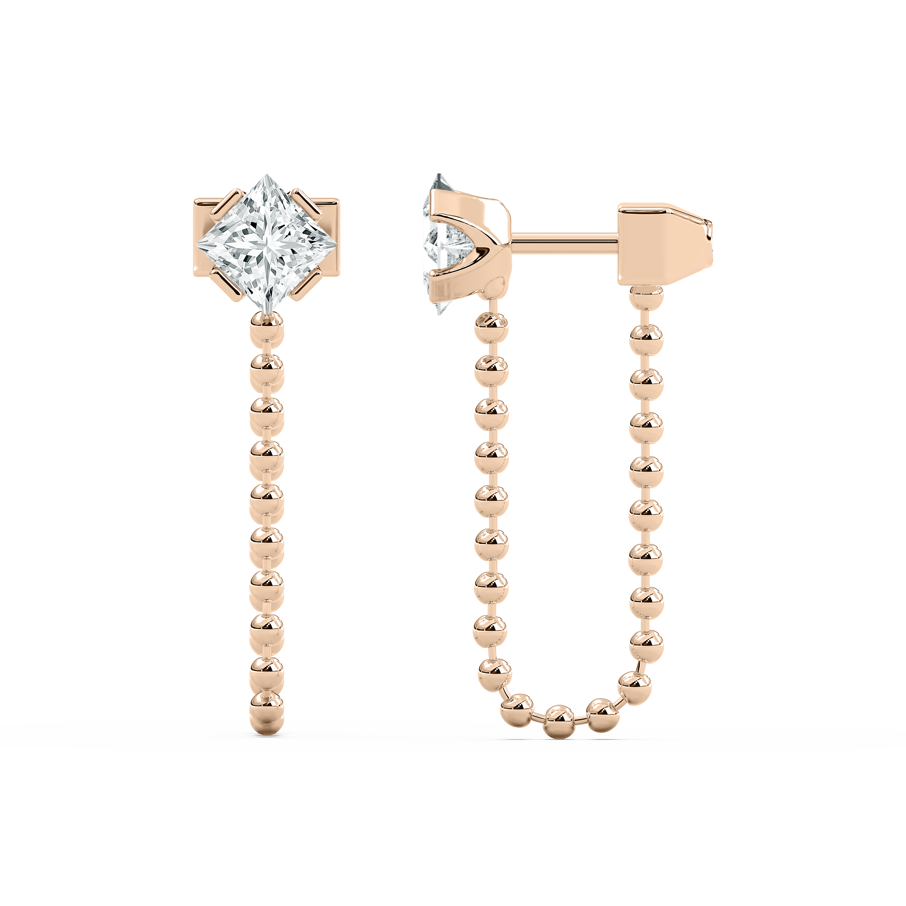 Princess Diamond Chain Fashion Earring