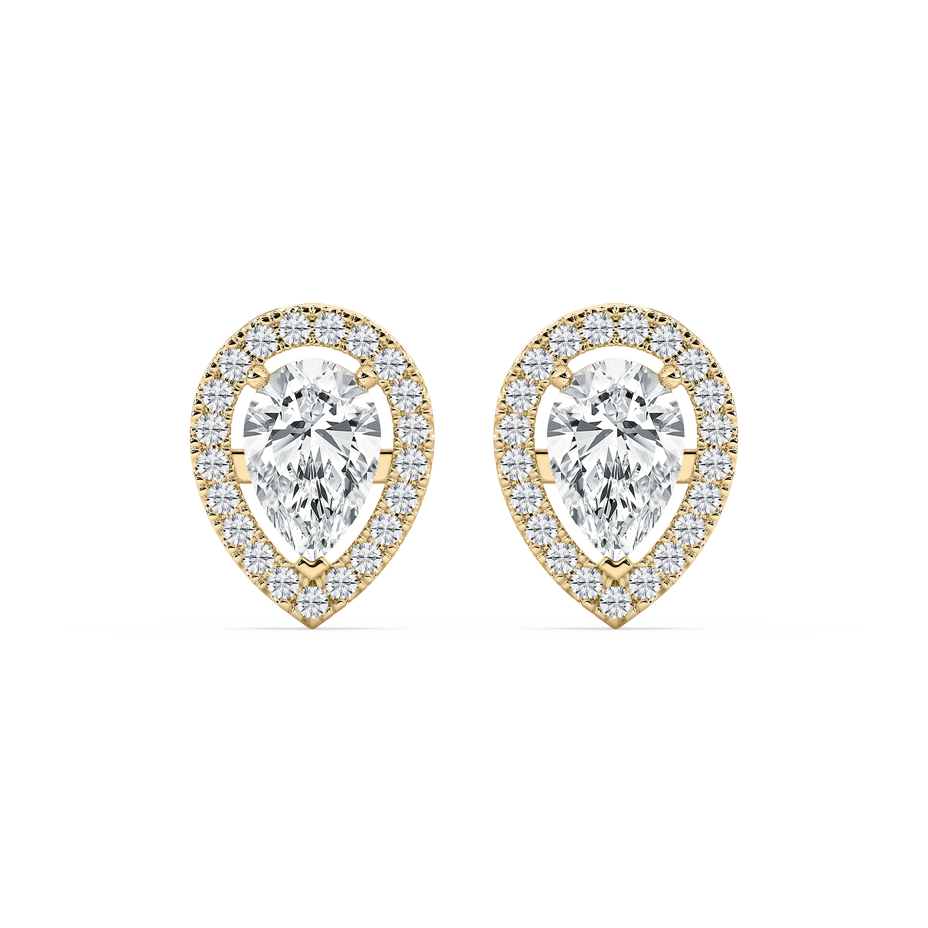 2.50 Carat Pear Diamond Zuly Halo Stud Earring