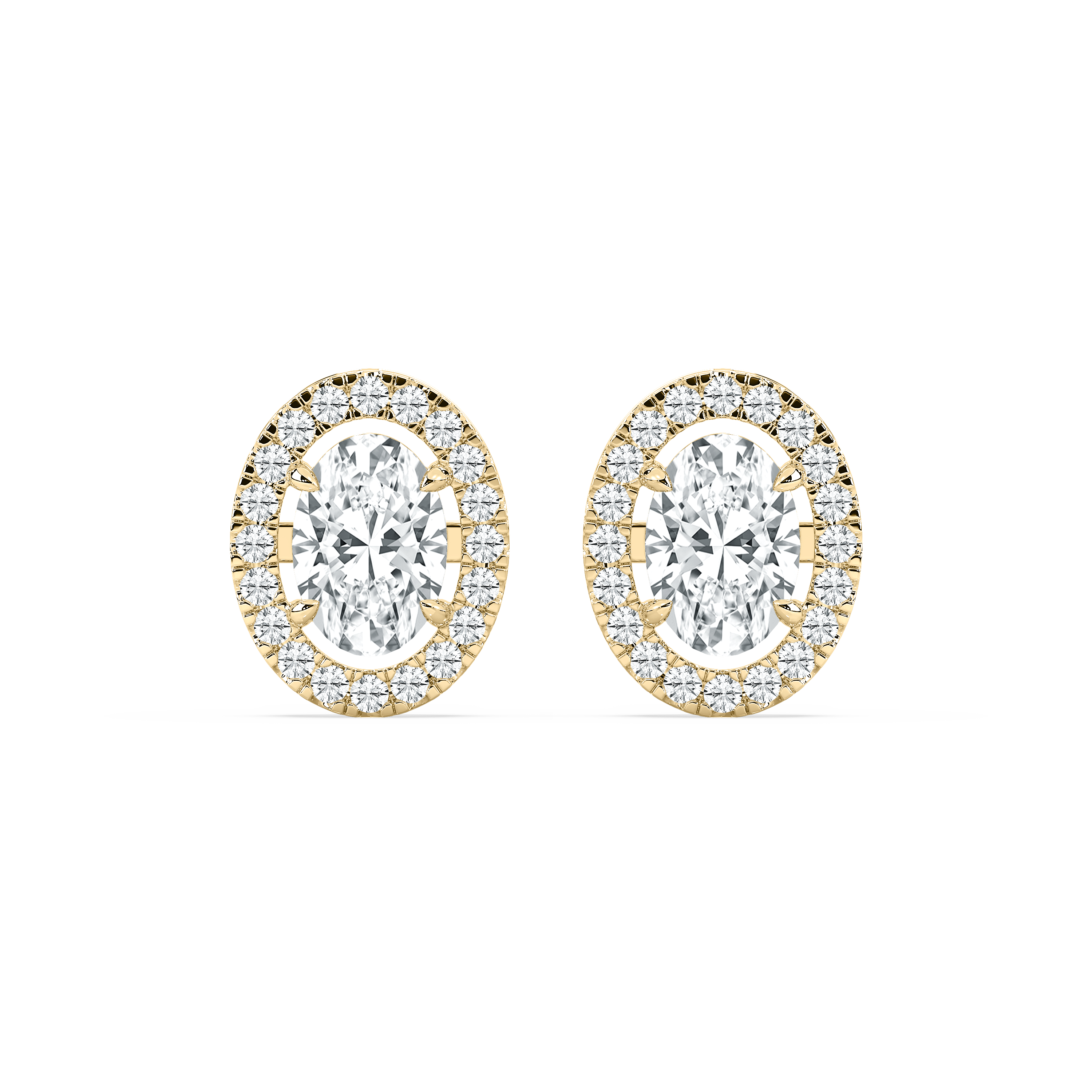 2.50 Carat Oval Diamond Cherish Halo Stud Earring