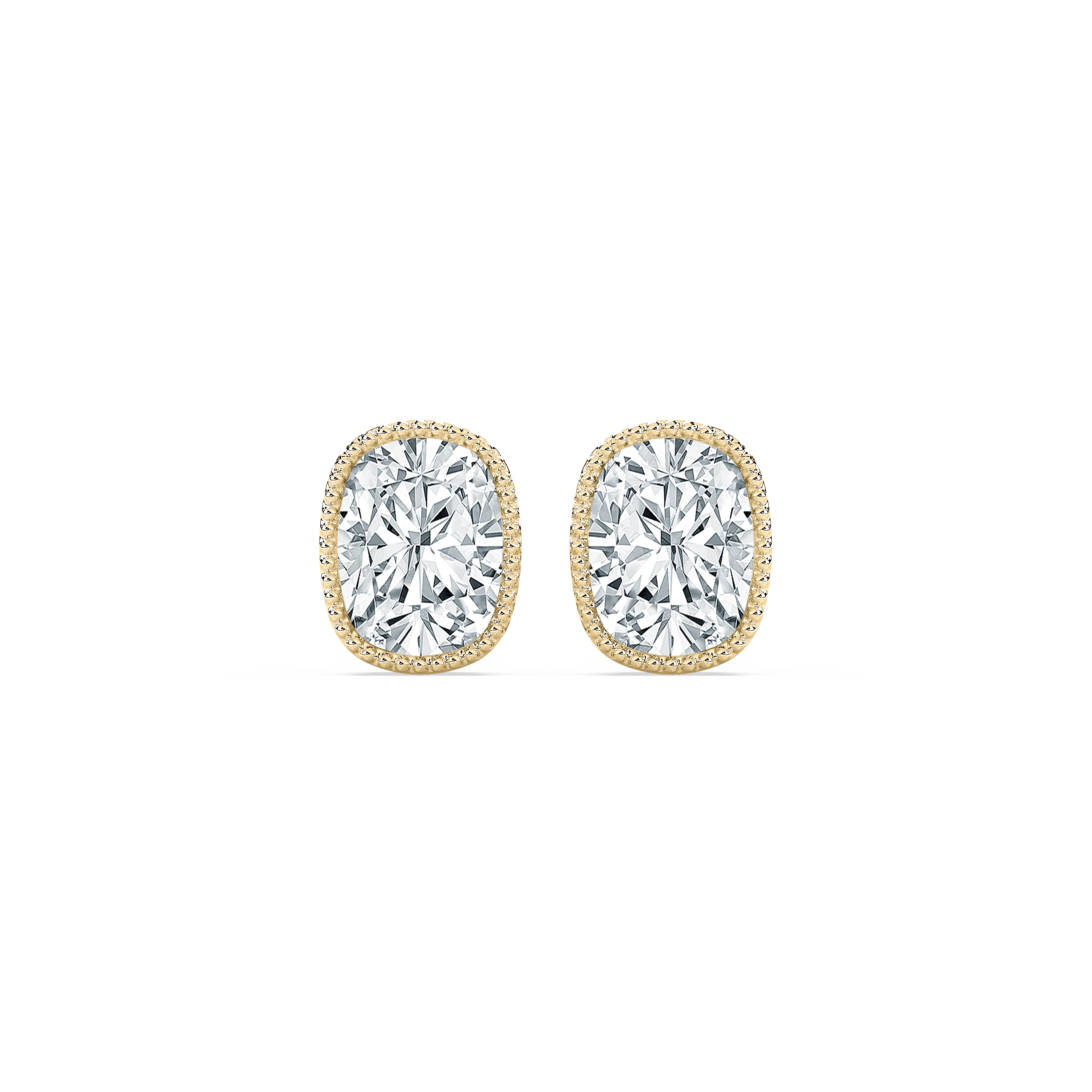 2 Carat cushion Diamond Auretta Stud Earring