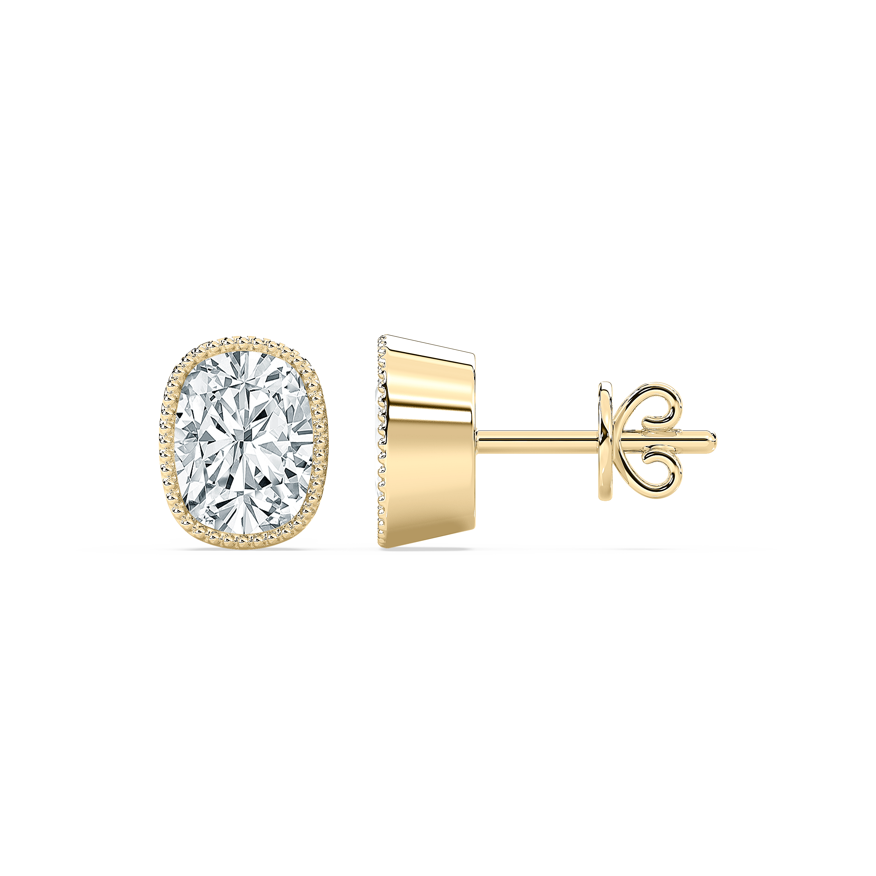 2 Carat cushion Diamond Auretta Stud Earring