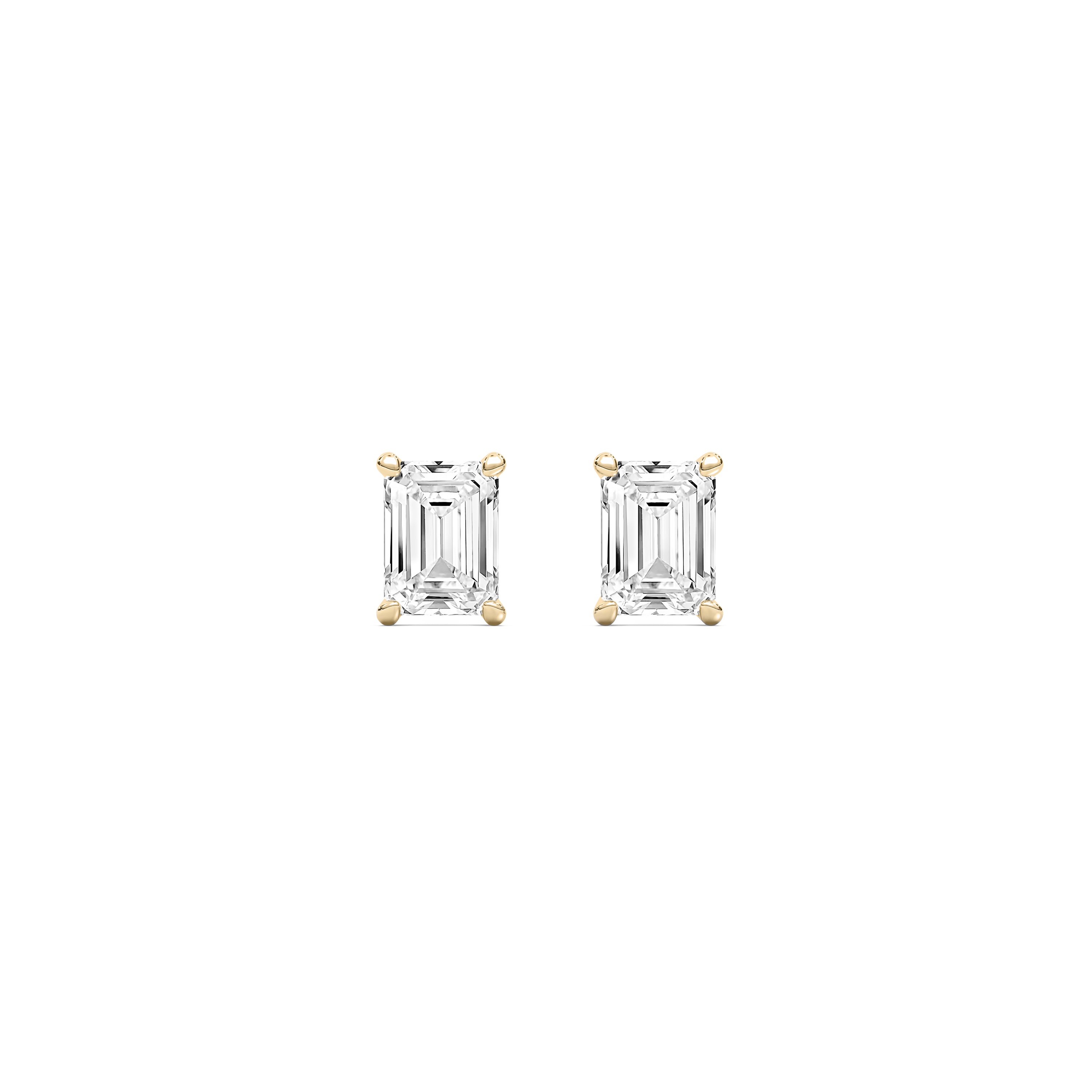 2 Carat Emerald Diamond Arellia Stud Earring