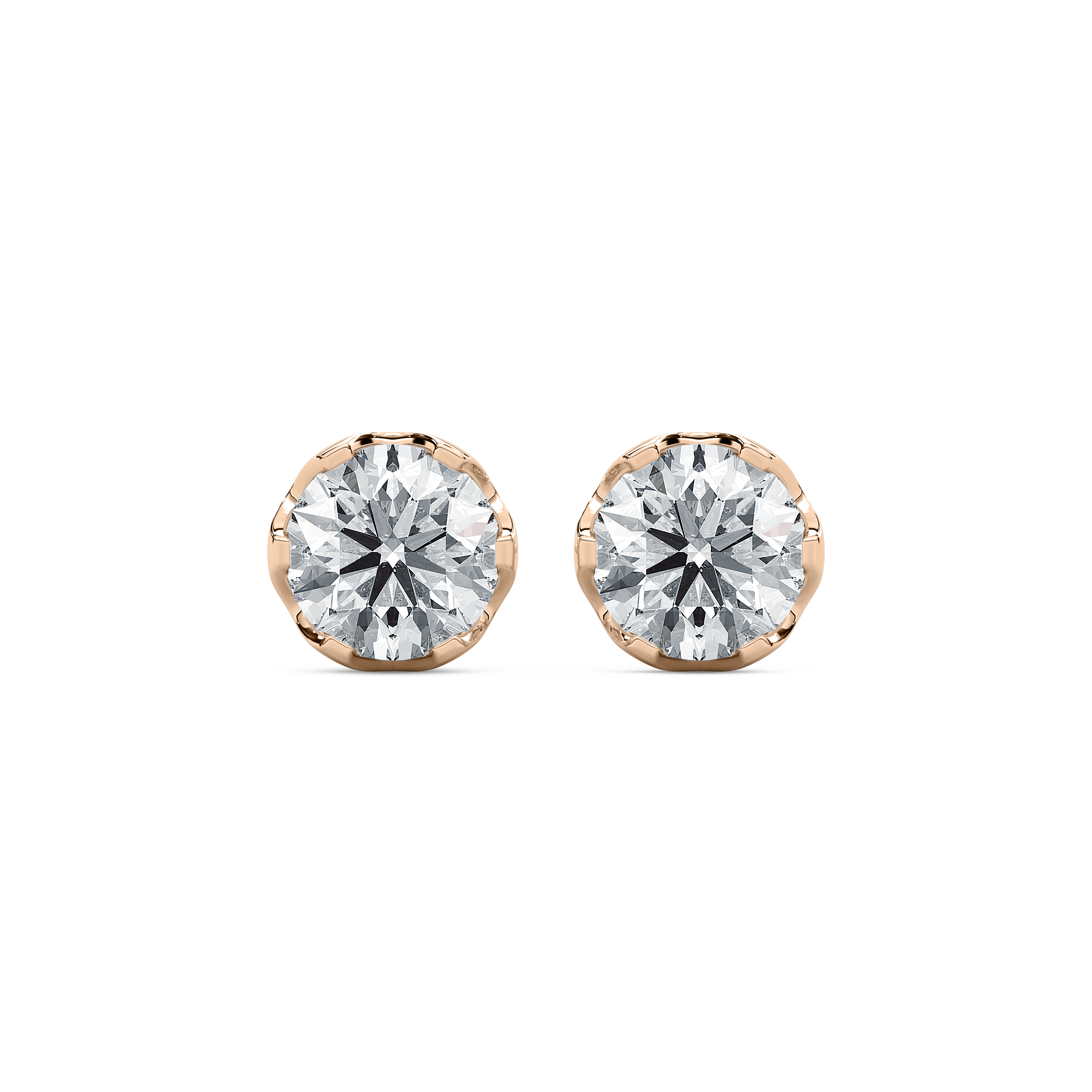 3 Carat Round Diamond Six Prong Stud Earring