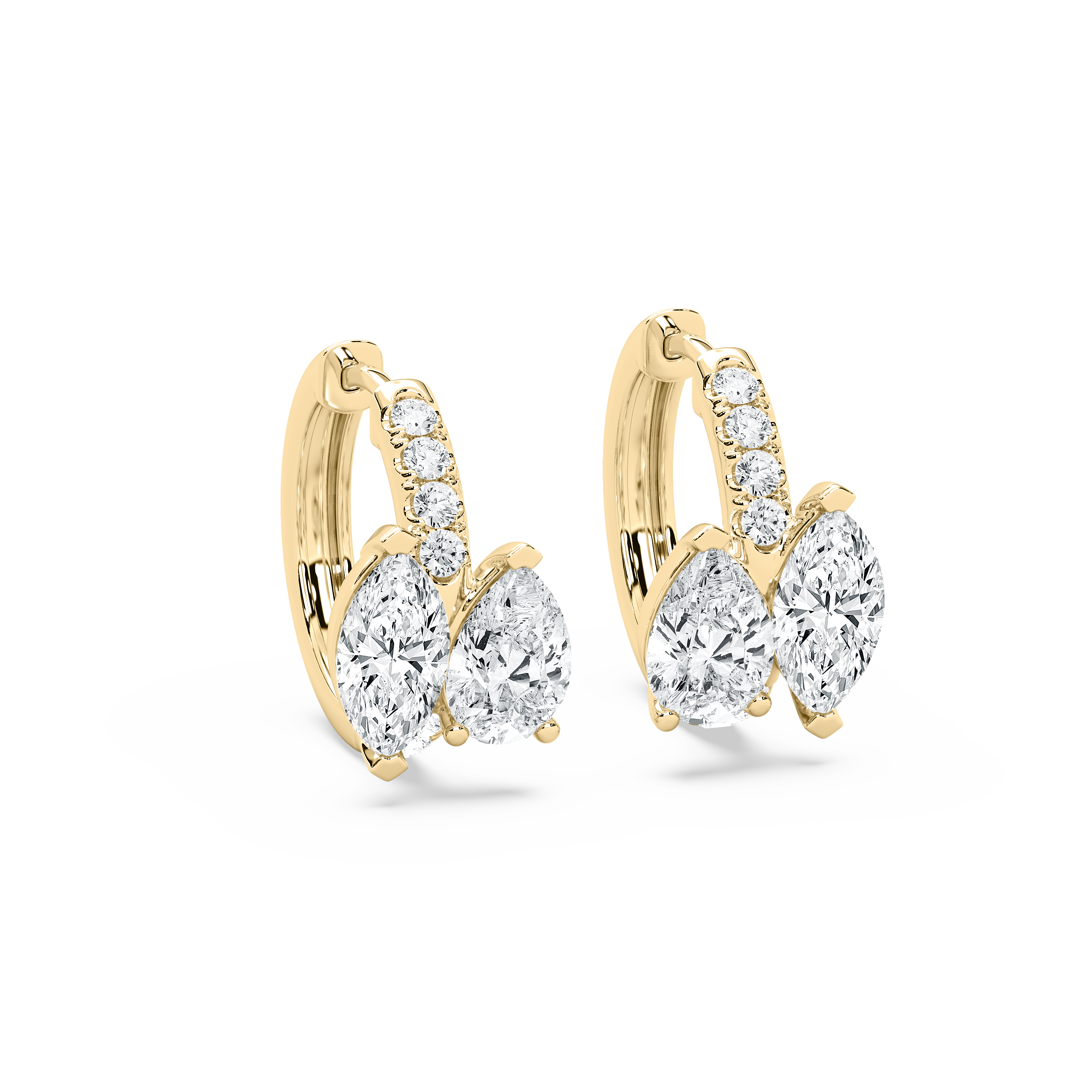 4.50 Carat Multy Diamond Huggie Hoop Earring 