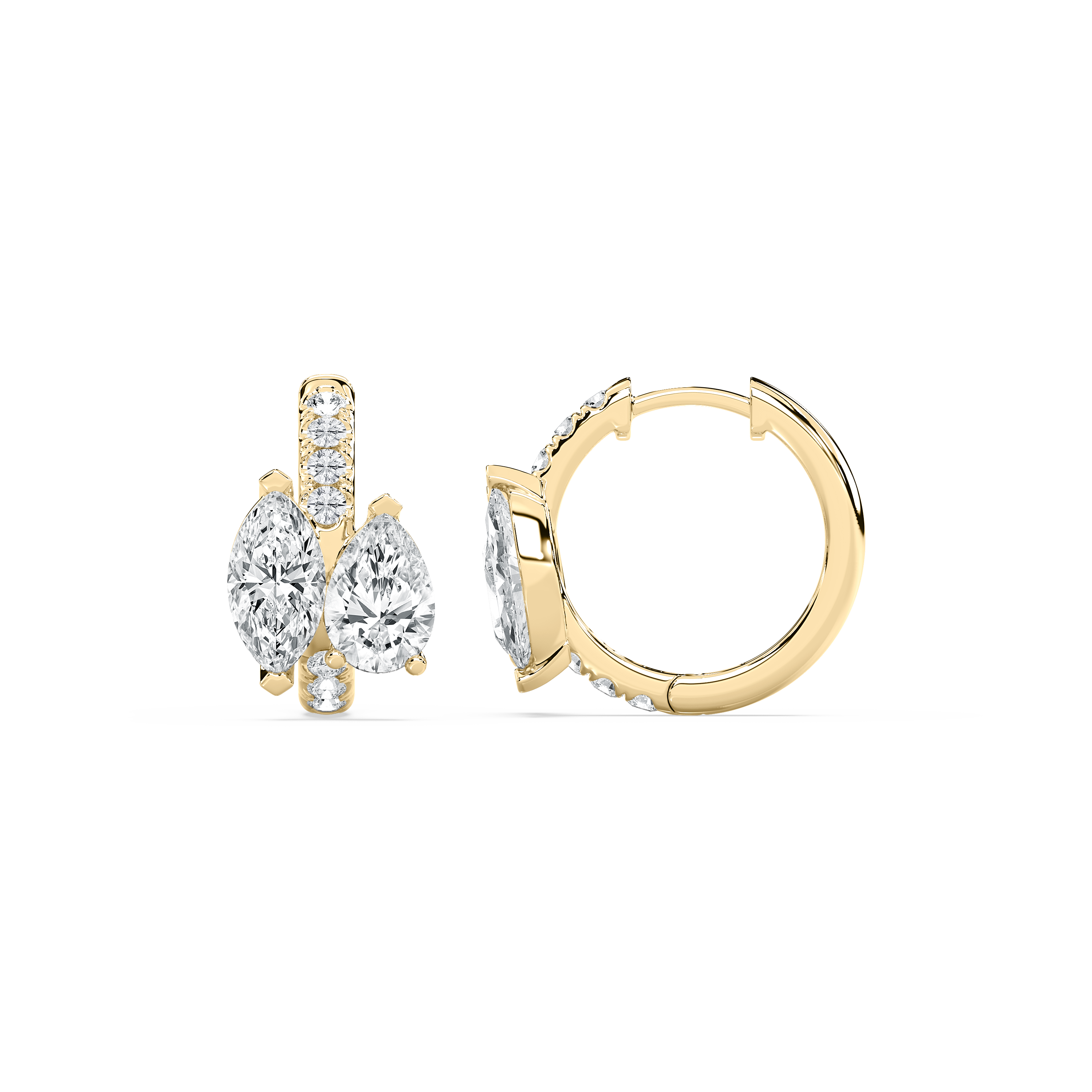 4.50 Carat Multy Diamond Huggie Hoop Earring 