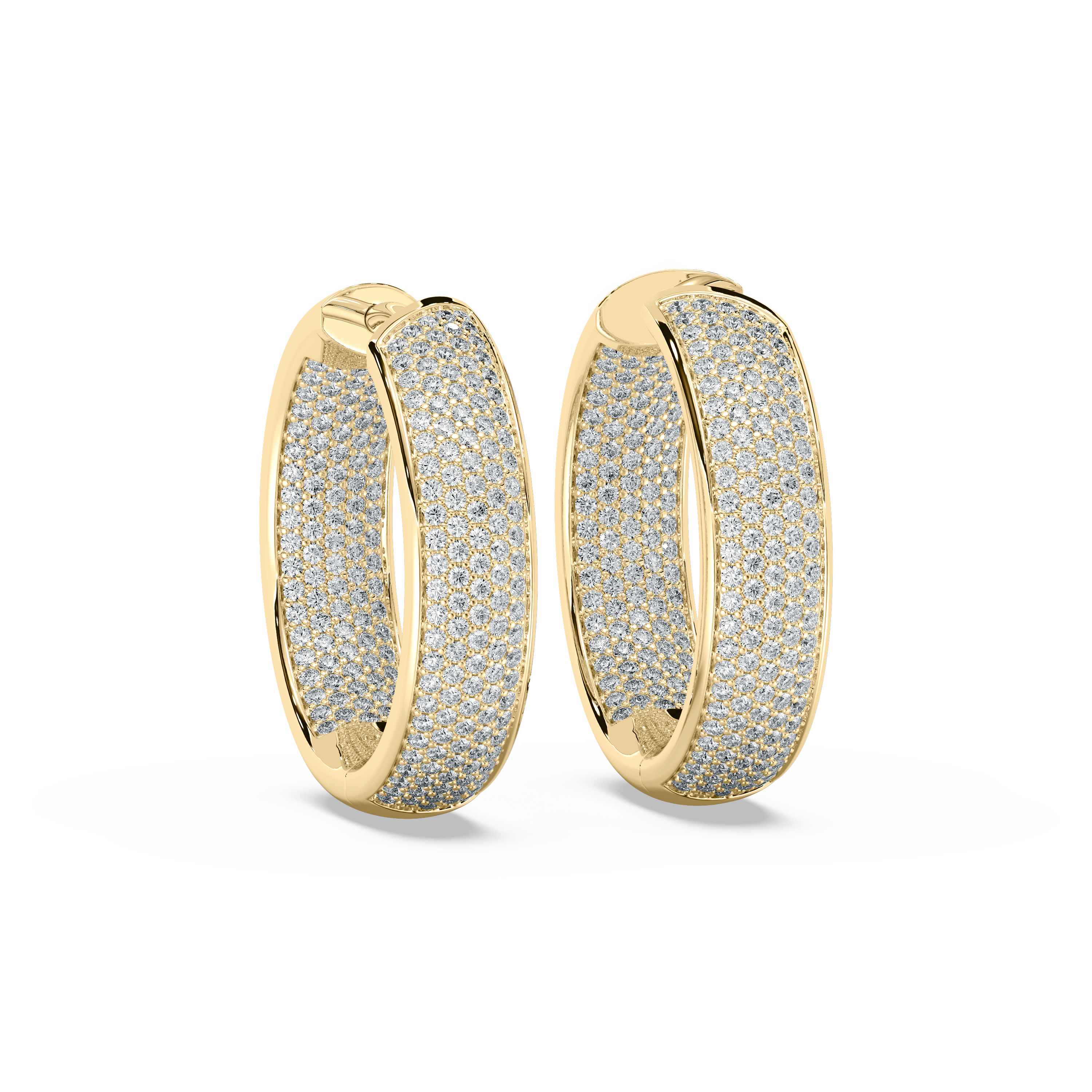 1.50 Carat Round Diamond Hoop Earrings