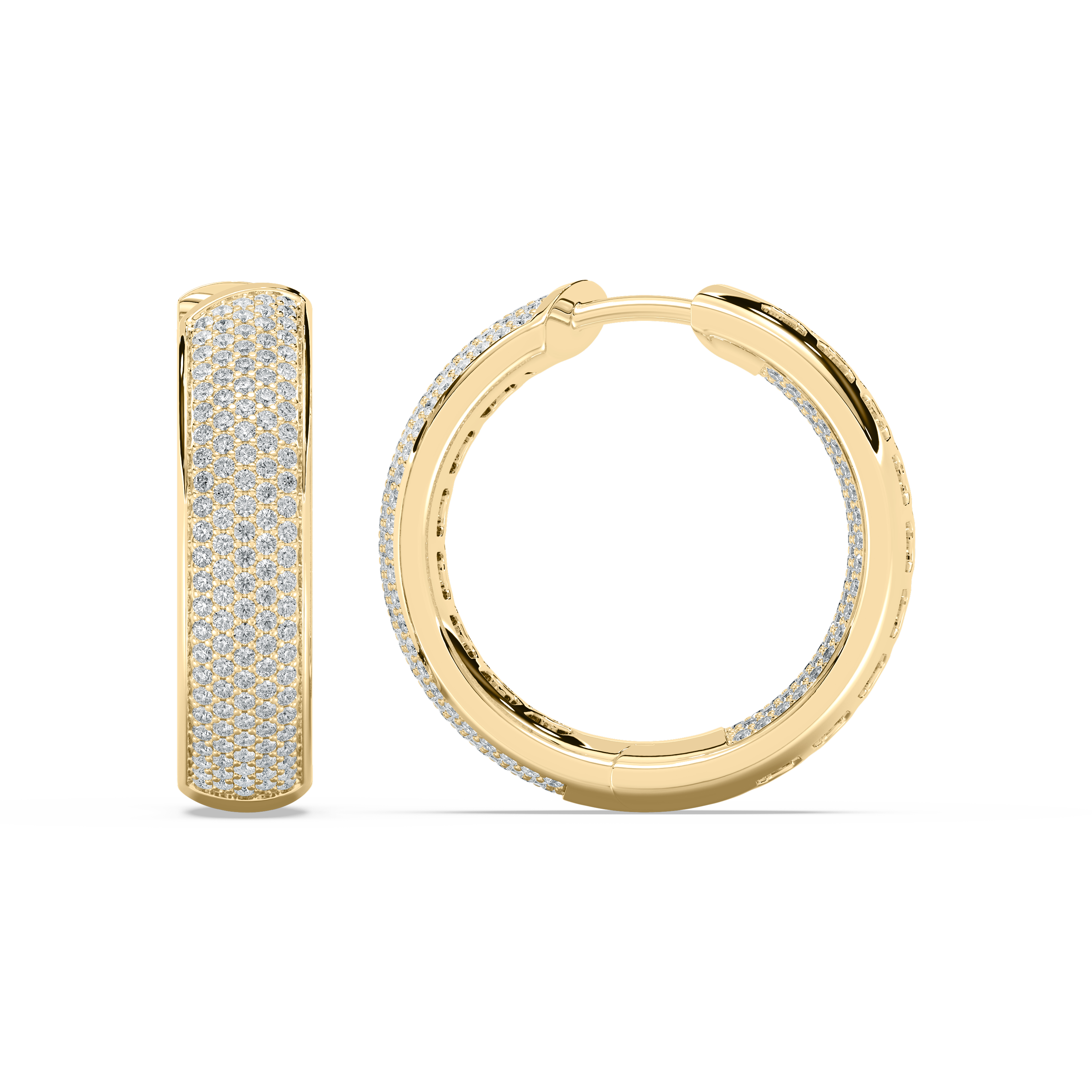 1.50 Carat Round Diamond Hoop Earrings