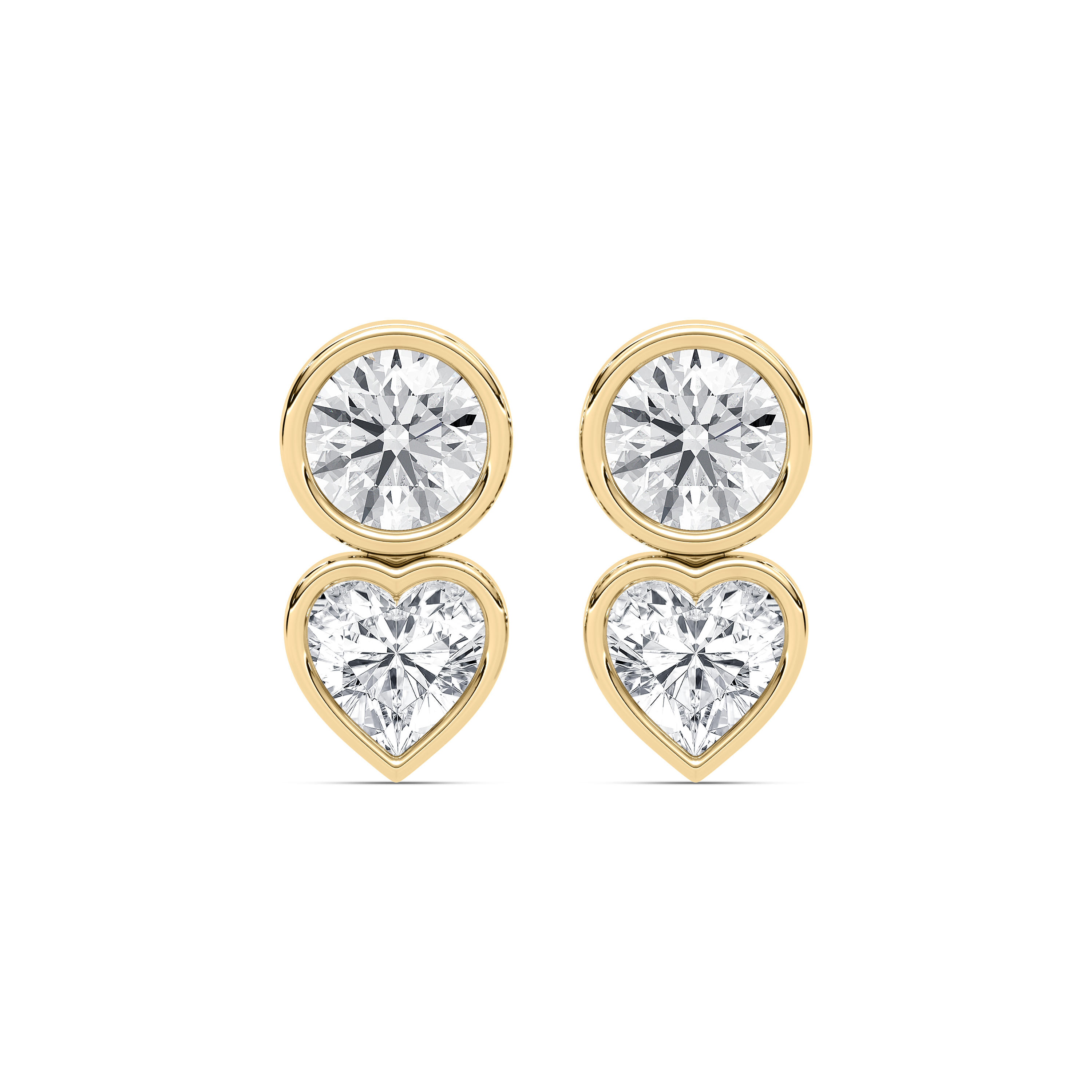 4 Carat Round And Heart Diamond Fayola Stud Earring