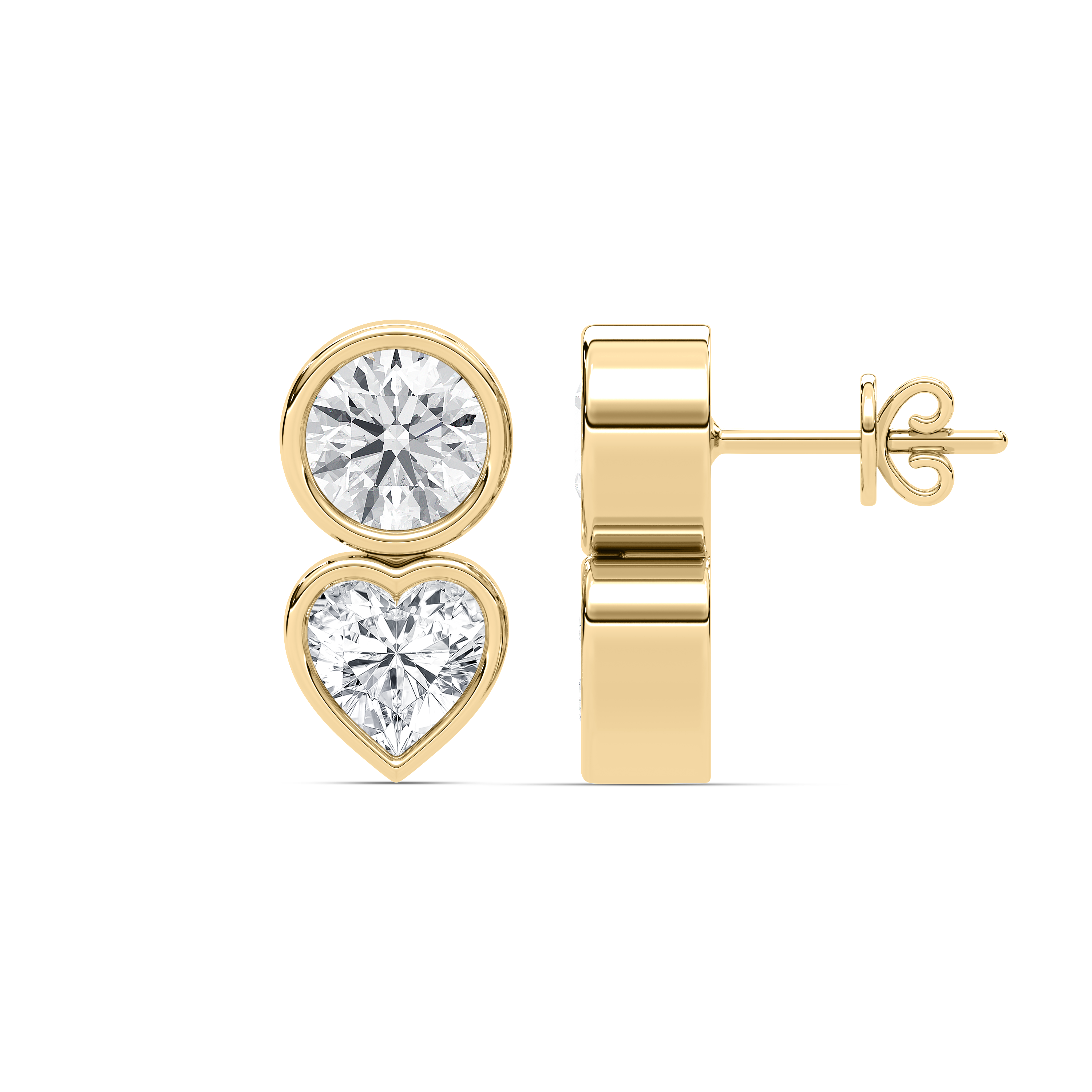 4 Carat Round And Heart Diamond Fayola Stud Earring