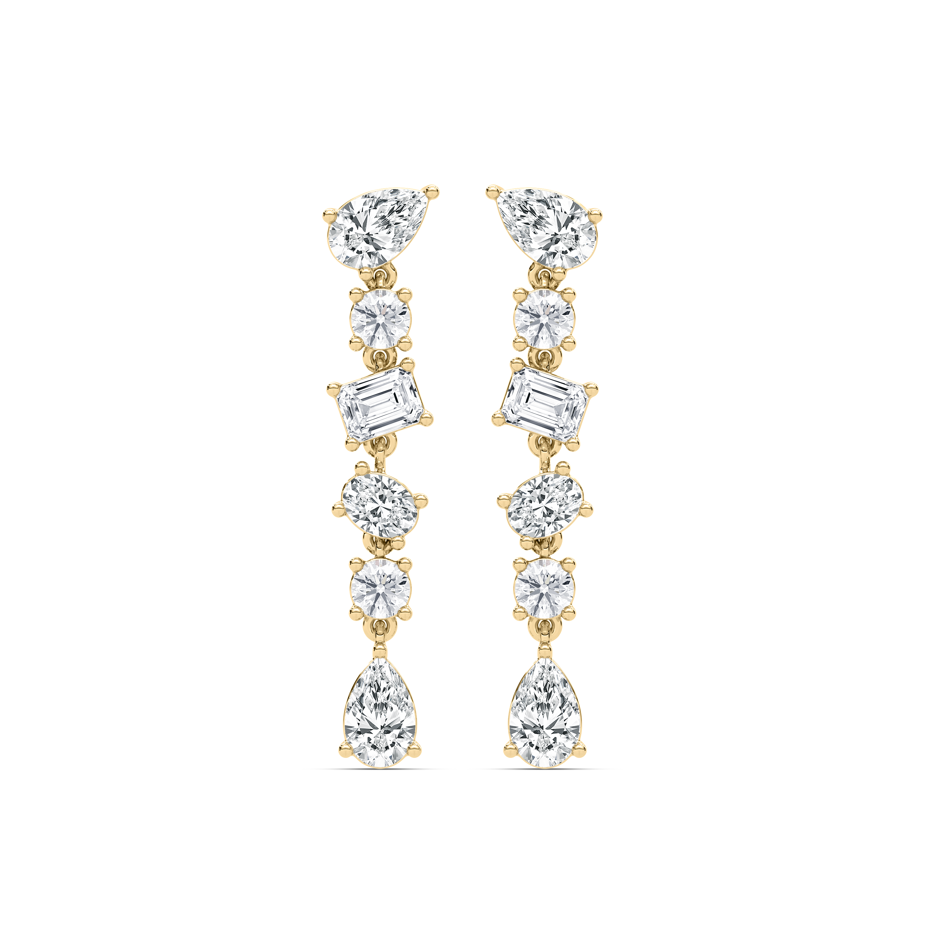 2 Carat Multi Shapes Diamonds Waterfall Dangler Earring