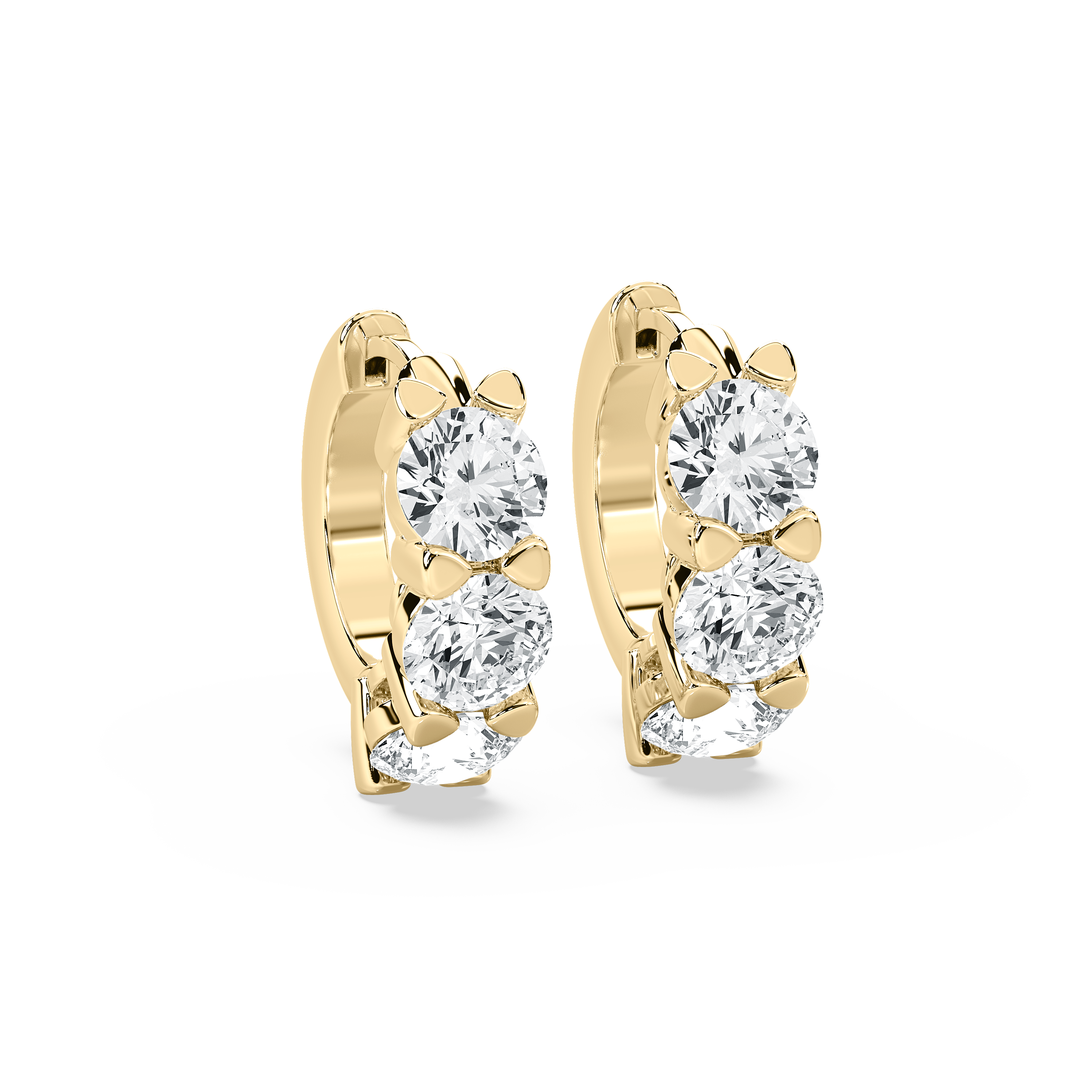 5 Carat Round Diamonds Huggie Hoop Earring