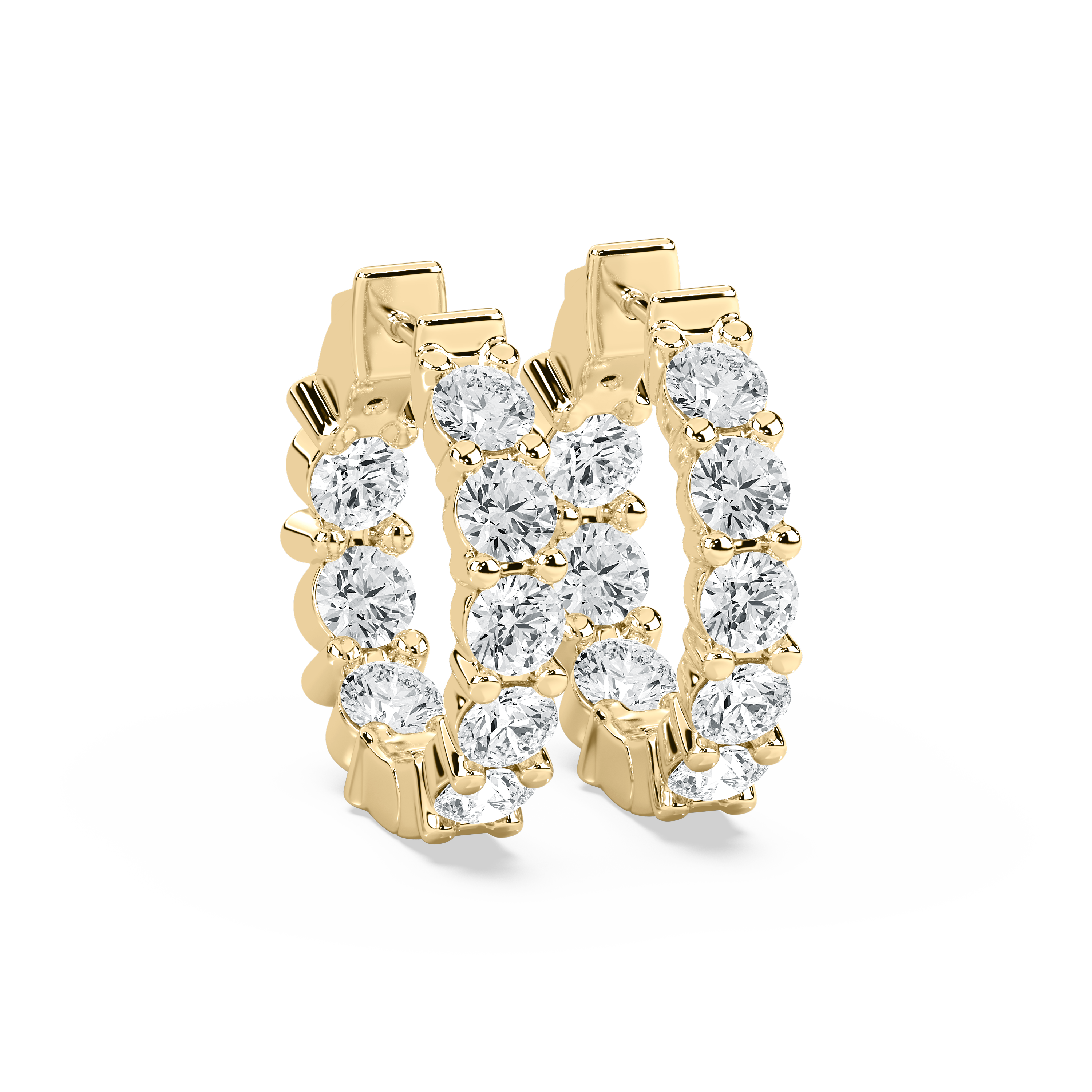 4 Carat Round Diamonds Delicaded Liana Inside Out Hoop Earring