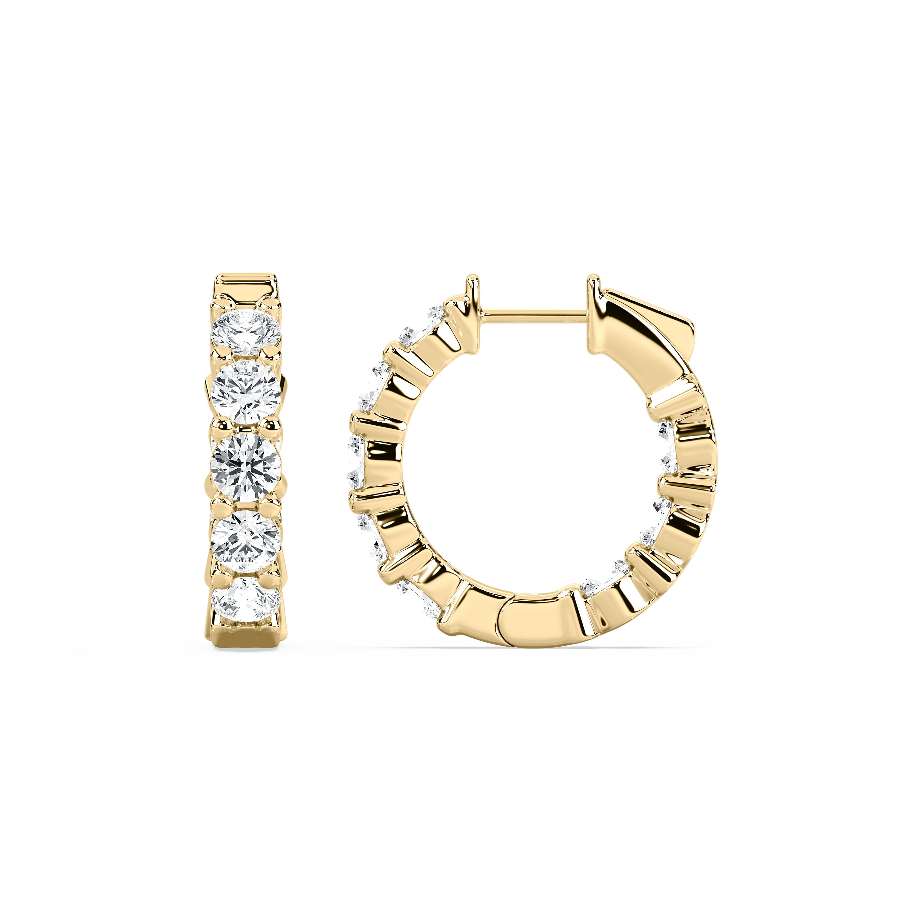 4 Carat Round Diamonds Delicaded Liana Inside Out Hoop Earring