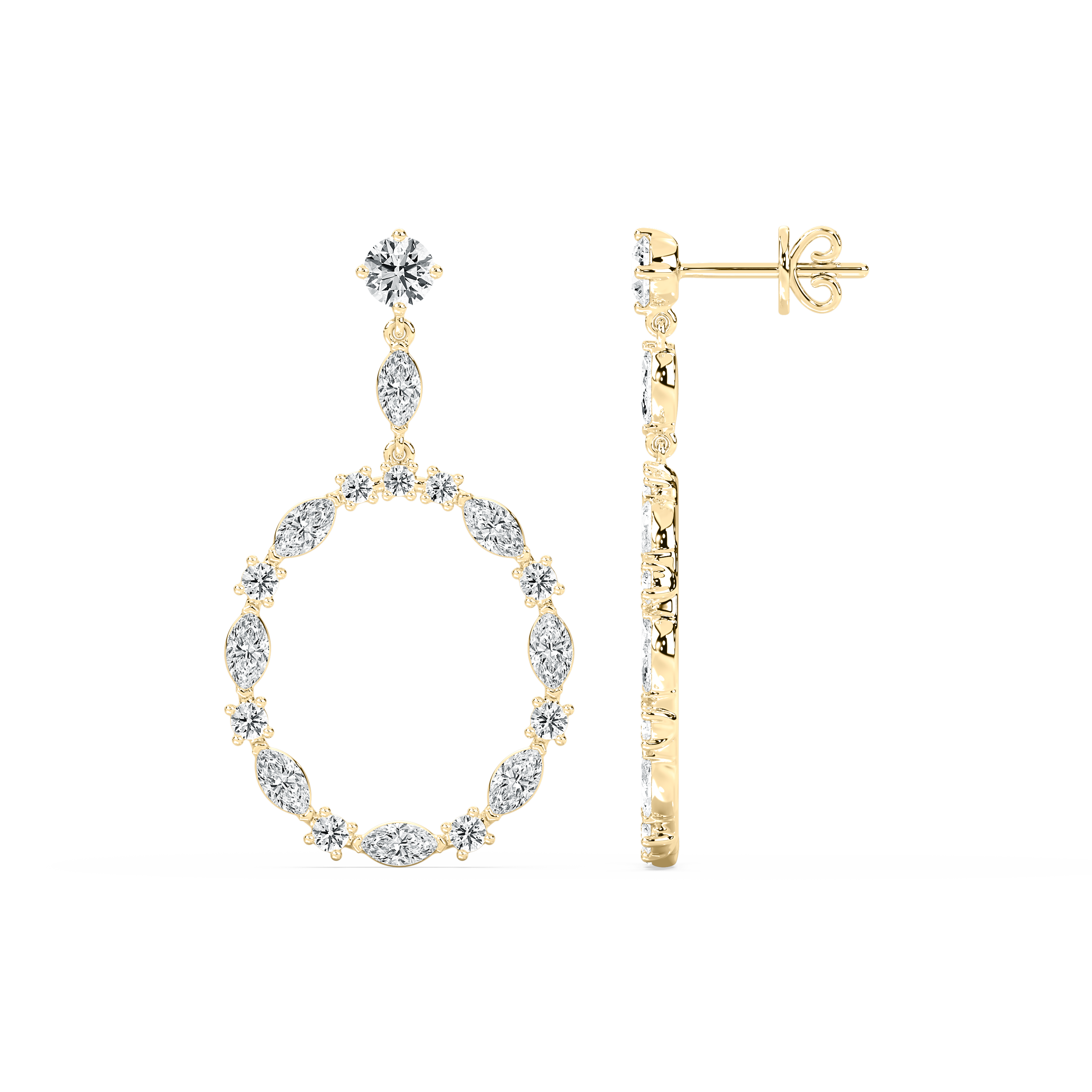 2 Carat Marquise Diamond Helene Hamansen Drop Earring