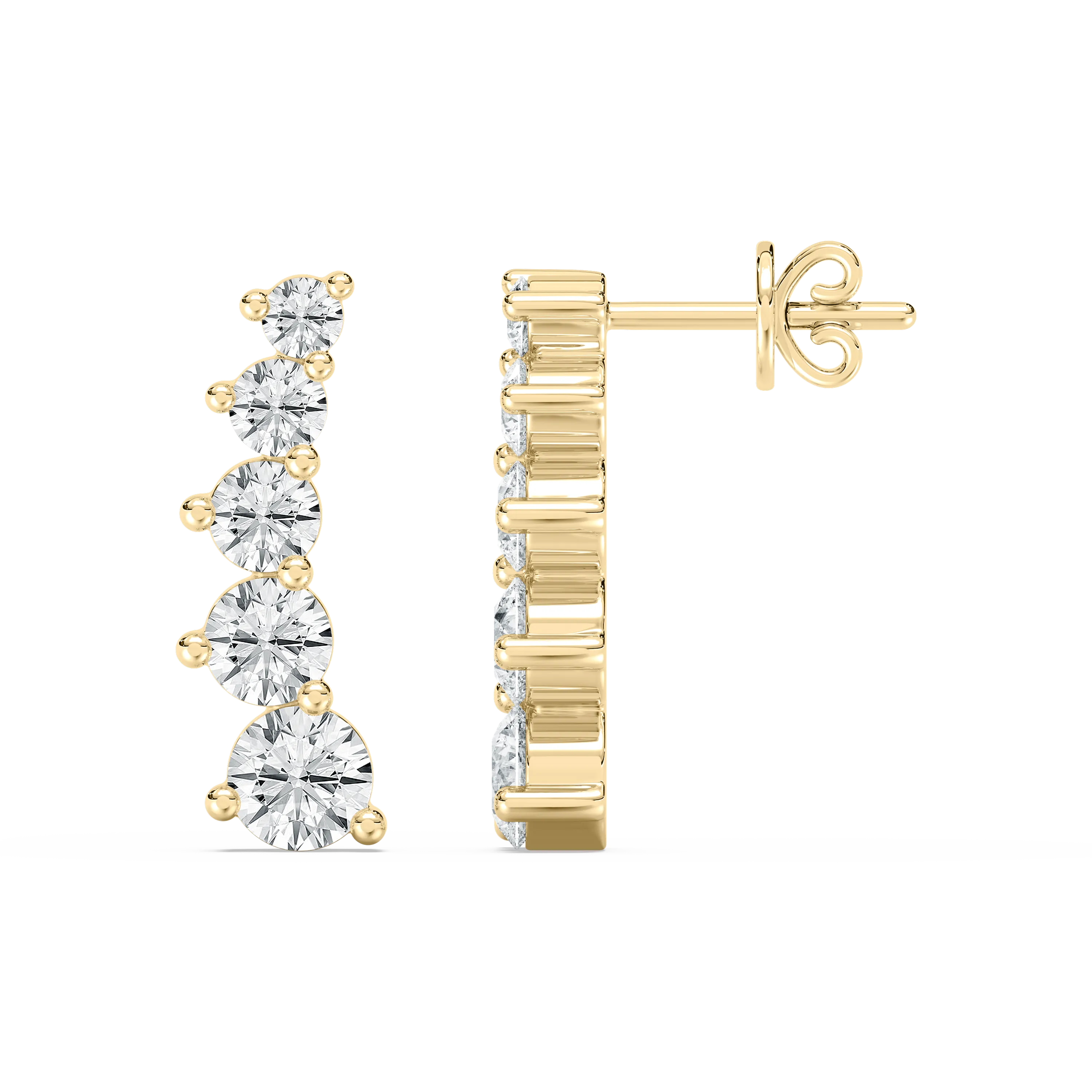 Round Diamonds Tesni Stud Earrings