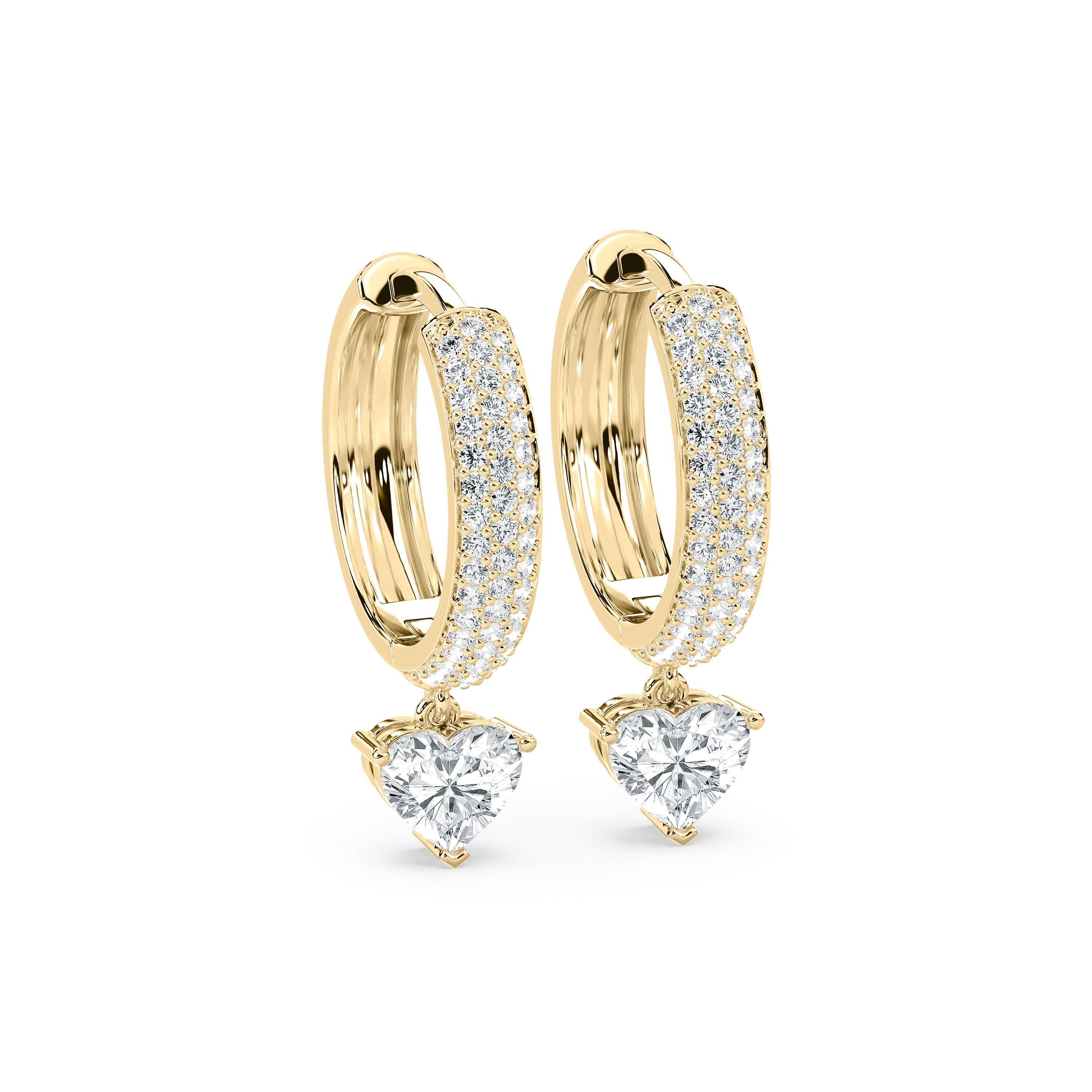 1 Carat Heart Diamond Eva Linear Hoop Earring