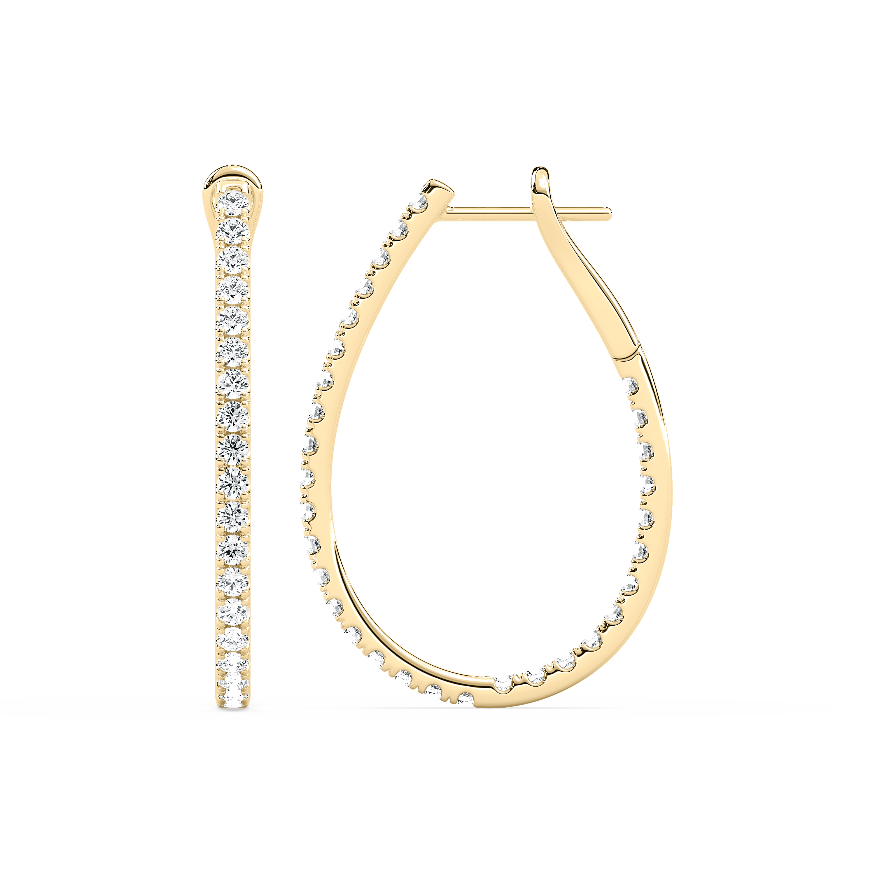 Round Diamonds Lucet Inside Out Hoop Earring
