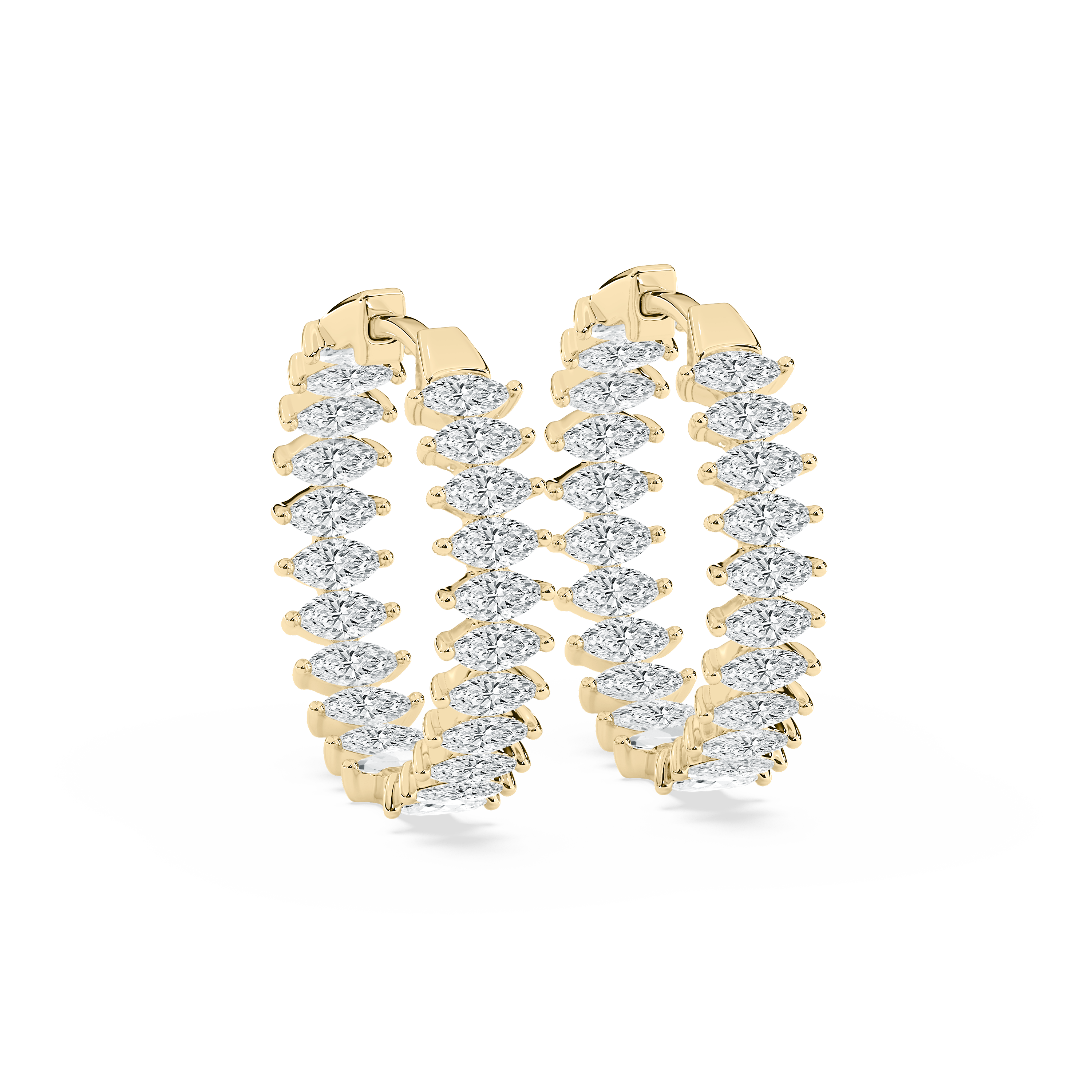 3 Carat Marquise Diamond Jaimini Paisley inside Out Hoop Earring