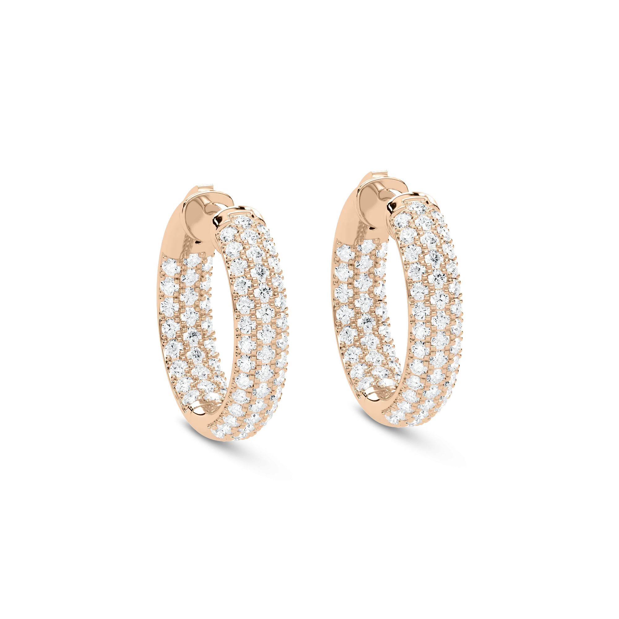 2 Carat Round Diamond Bella Hue Inside Out Hoop Earring
