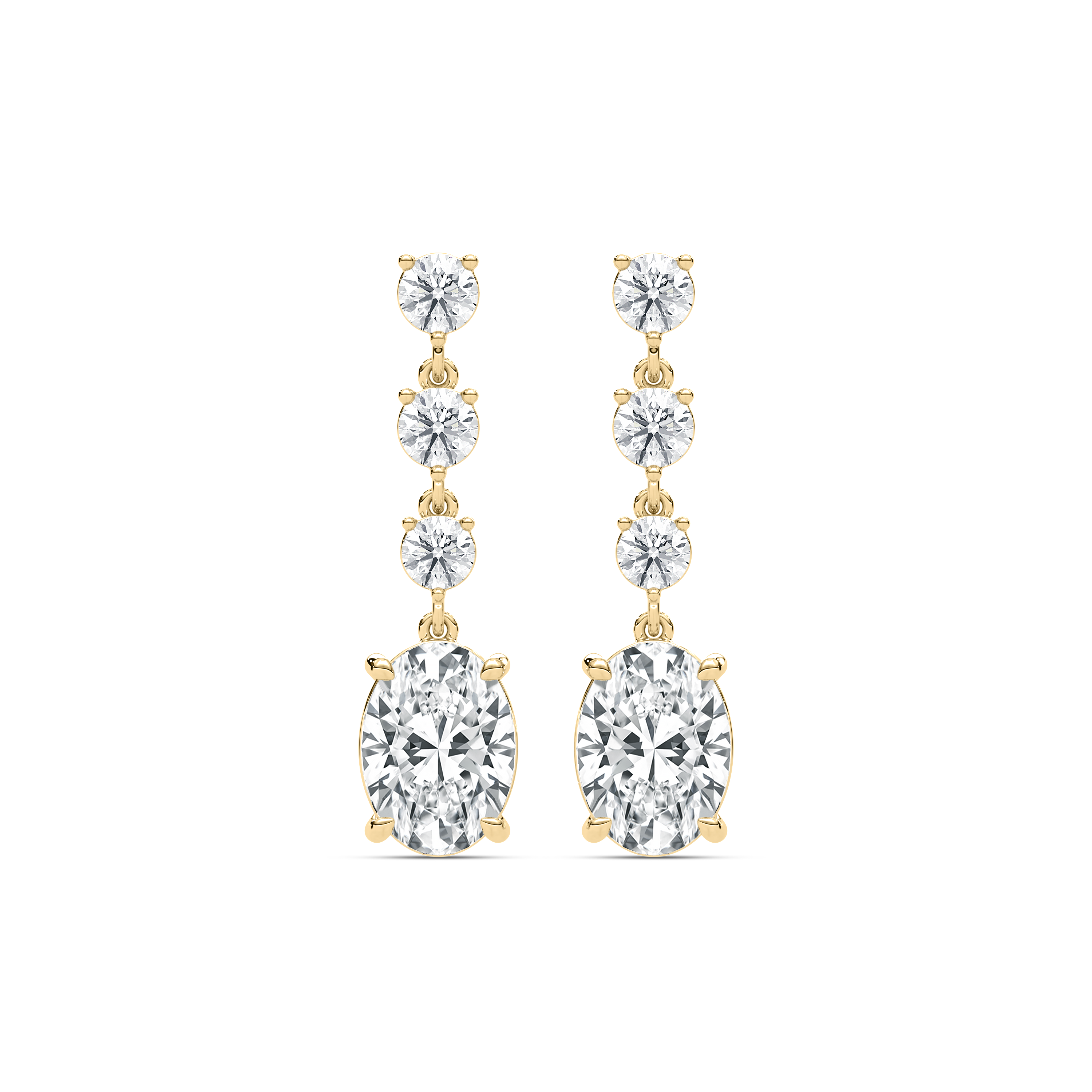 4 Carat Oval Diamond Millenia Drop Earring