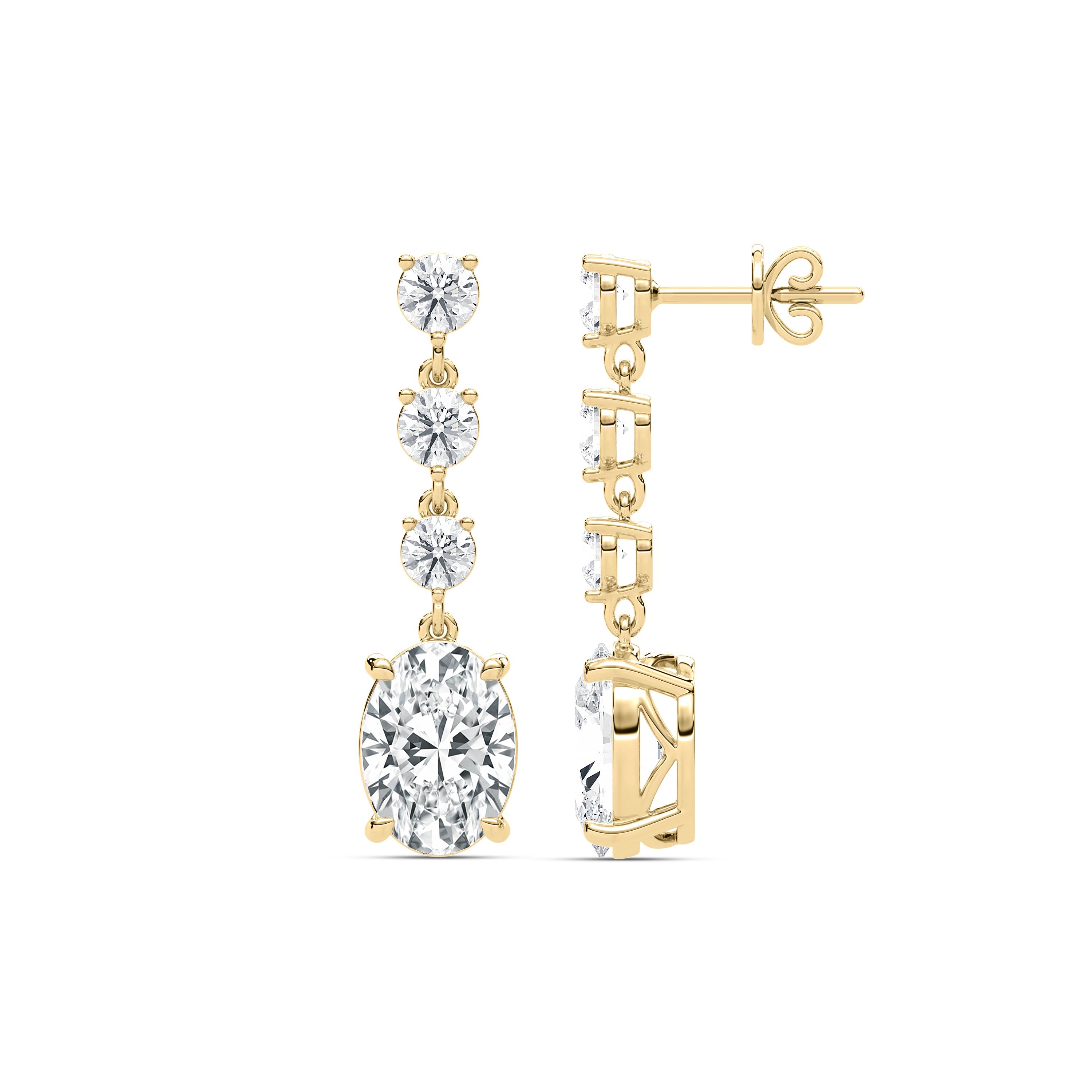 4 Carat Oval Diamond Millenia Drop Earring