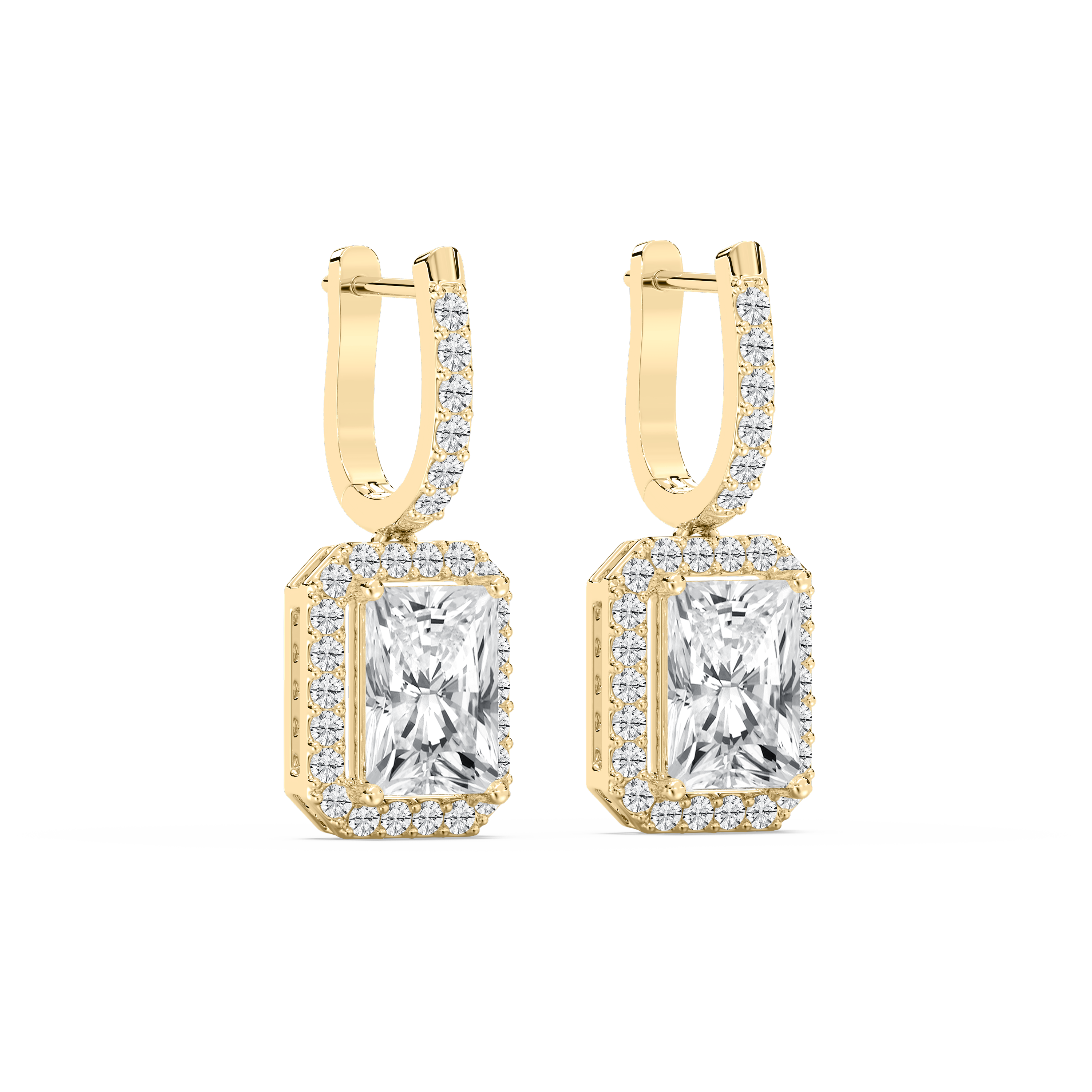 4 Carat Emerald Diamond Foliage Earrings
