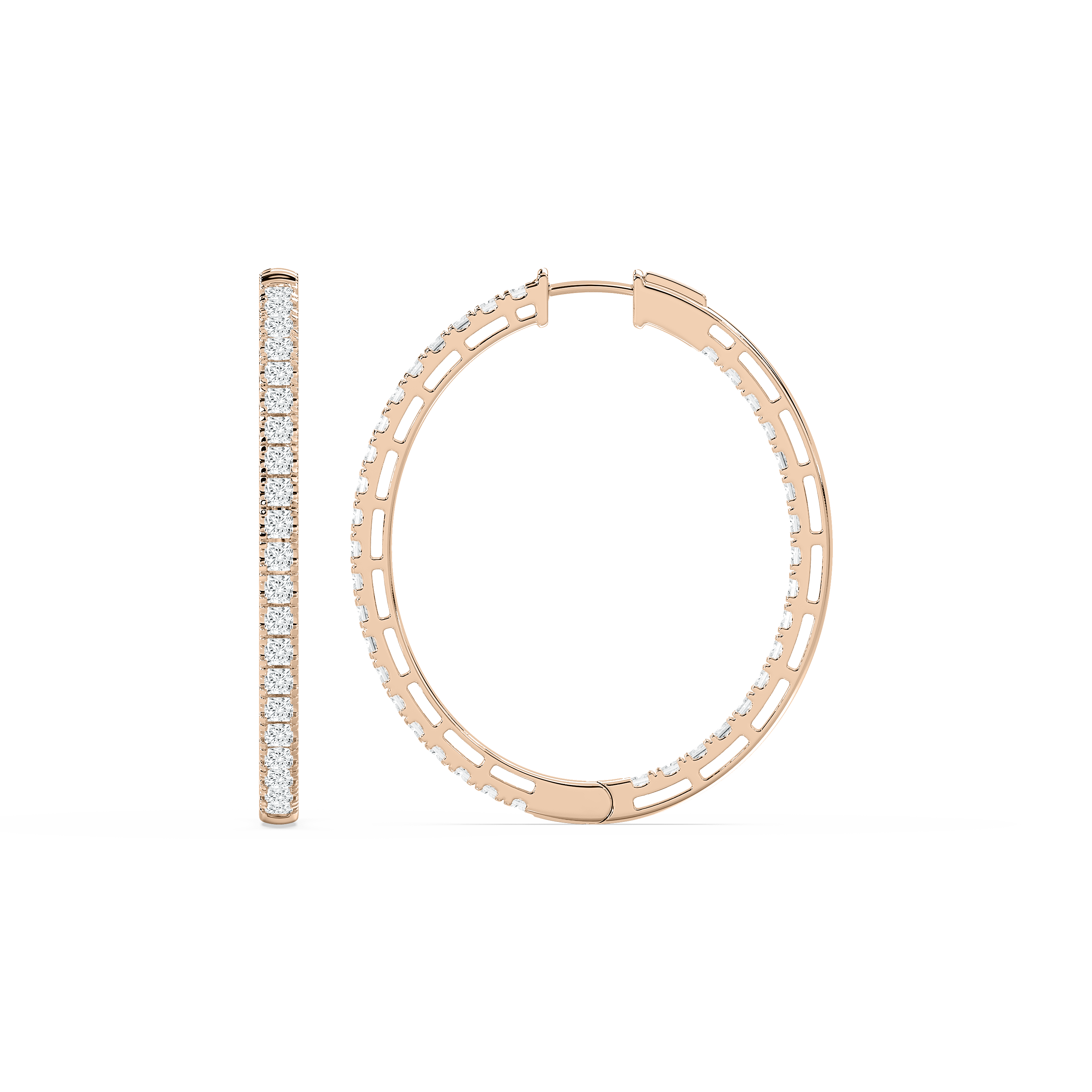 Princess Diamonds Bella Classic Inside Out Hoop Earring