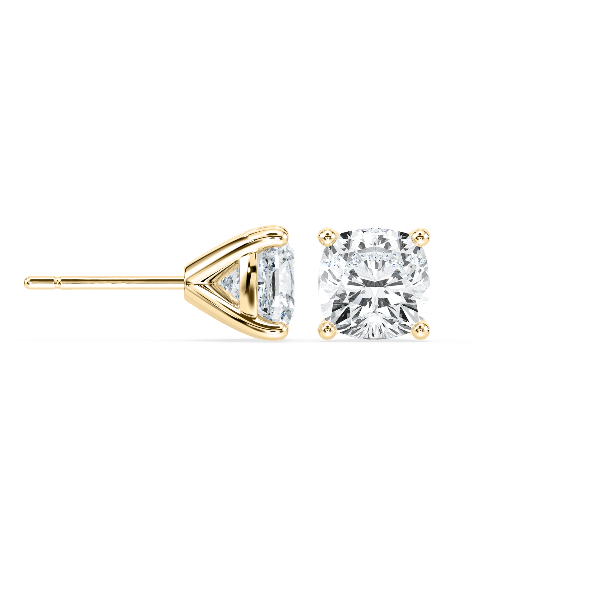2 Carat Square Cushion Diamond Kadie Stud Earring
