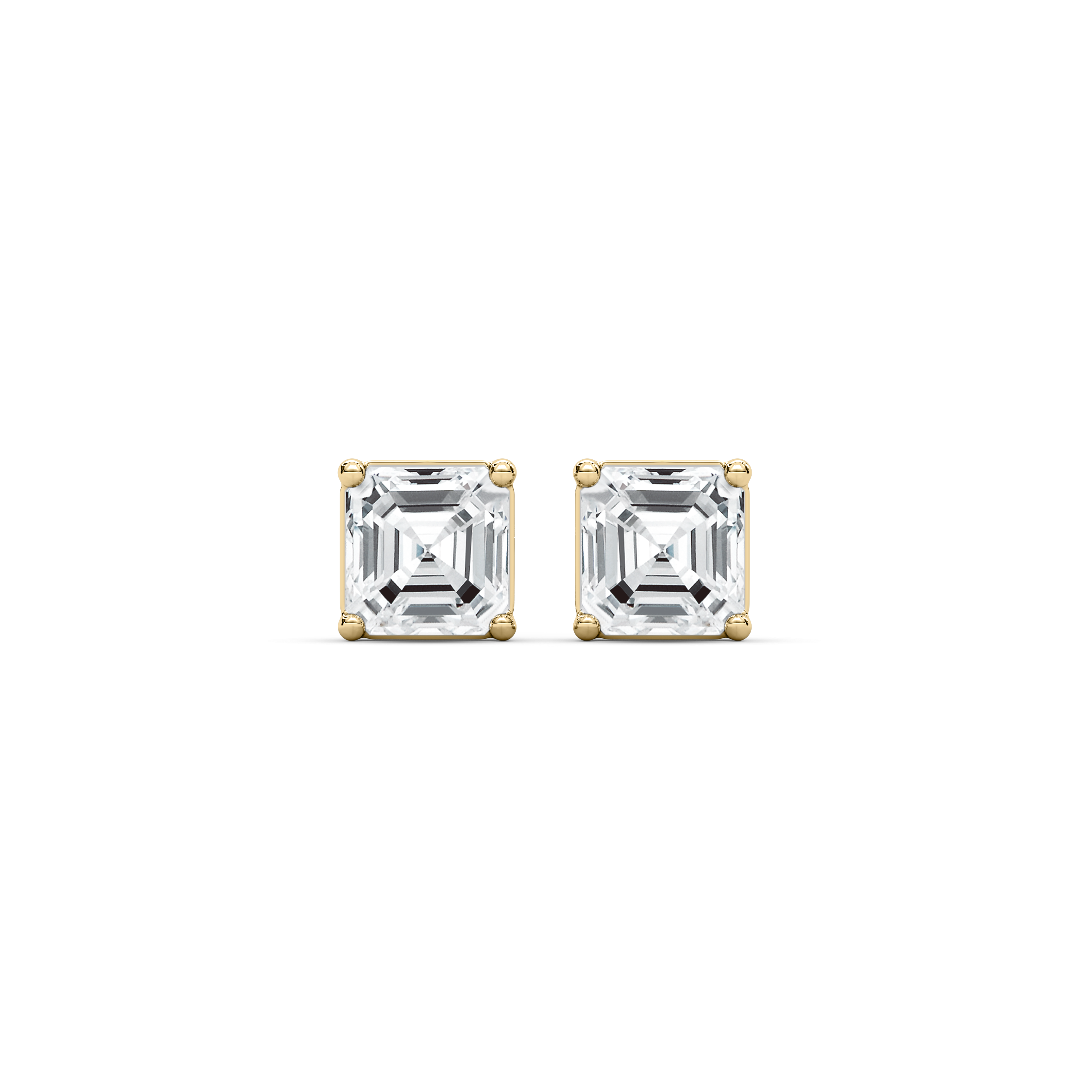 2 Carat Square Emerald Diamond Almire Stud Earring