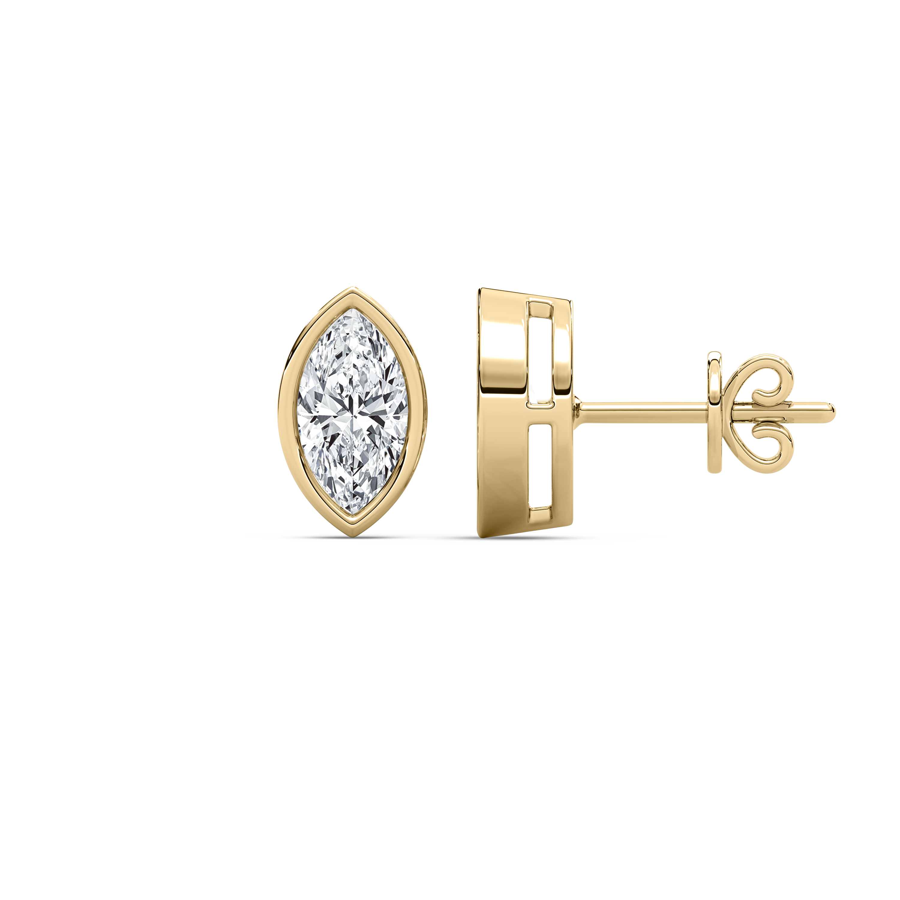 3 Carat Marquise Diamond Vivant Stud Earring
