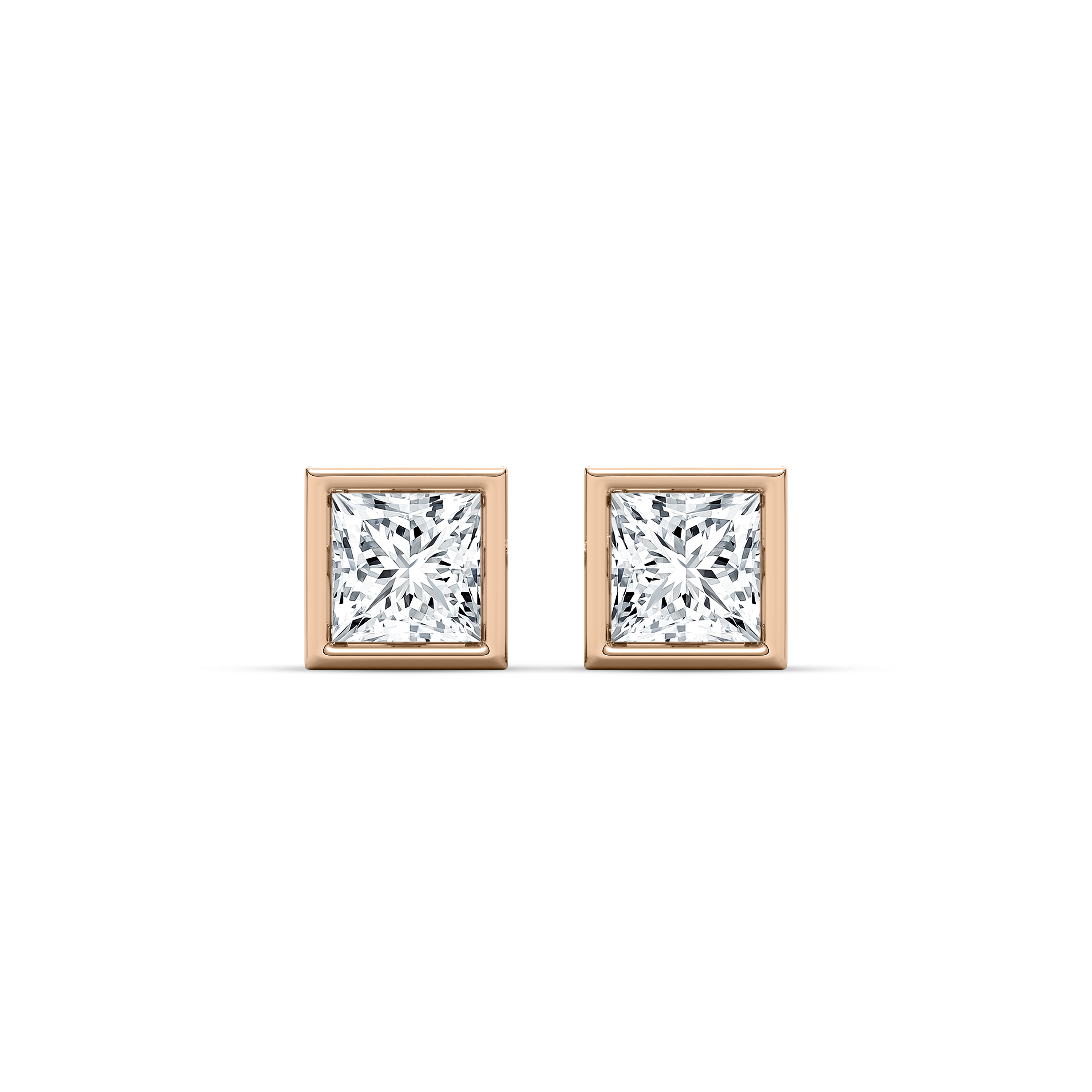 1 Carat Princess Diamond Aksu Stud Earring
