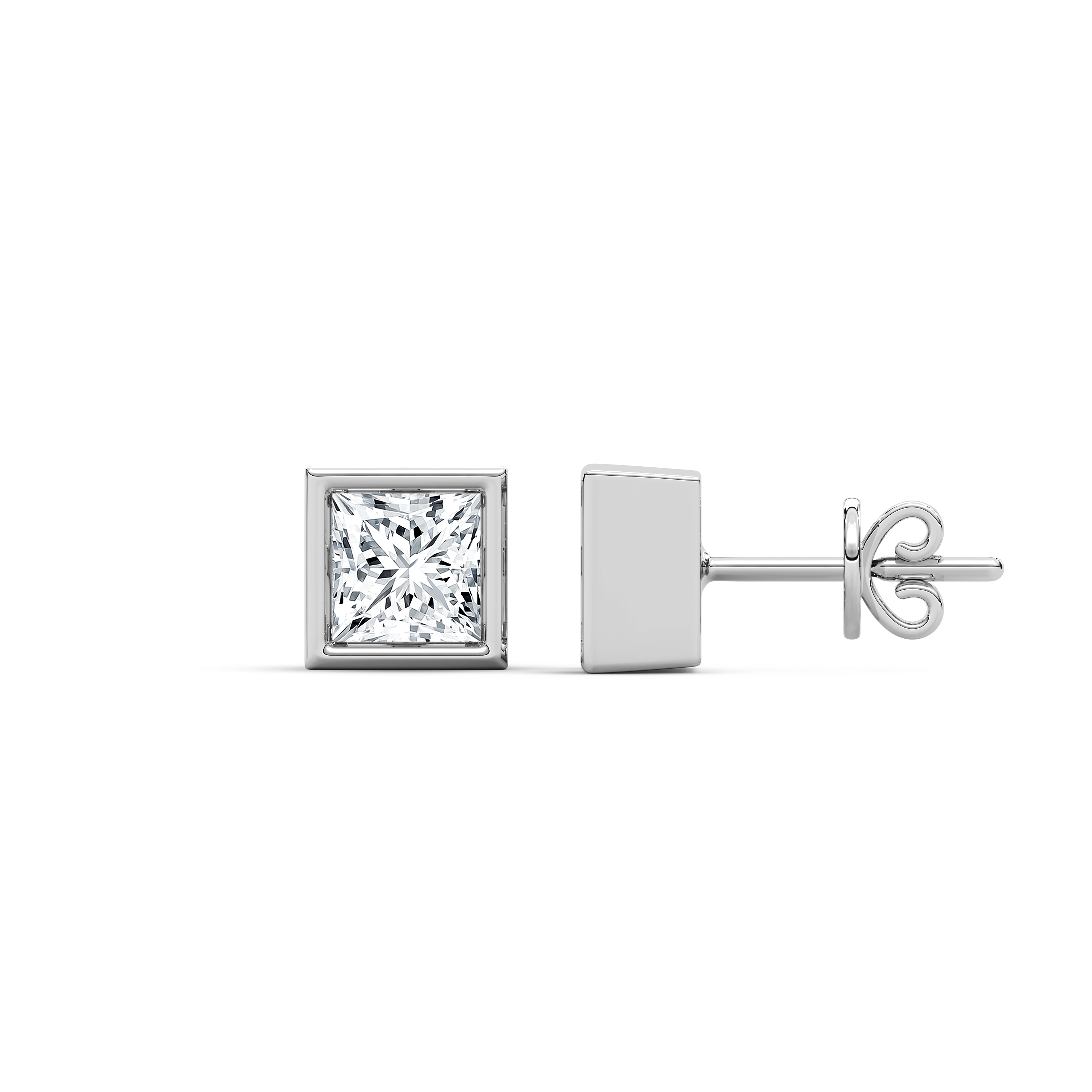0.50 Carat Princess Diamond Homme Stud Earring