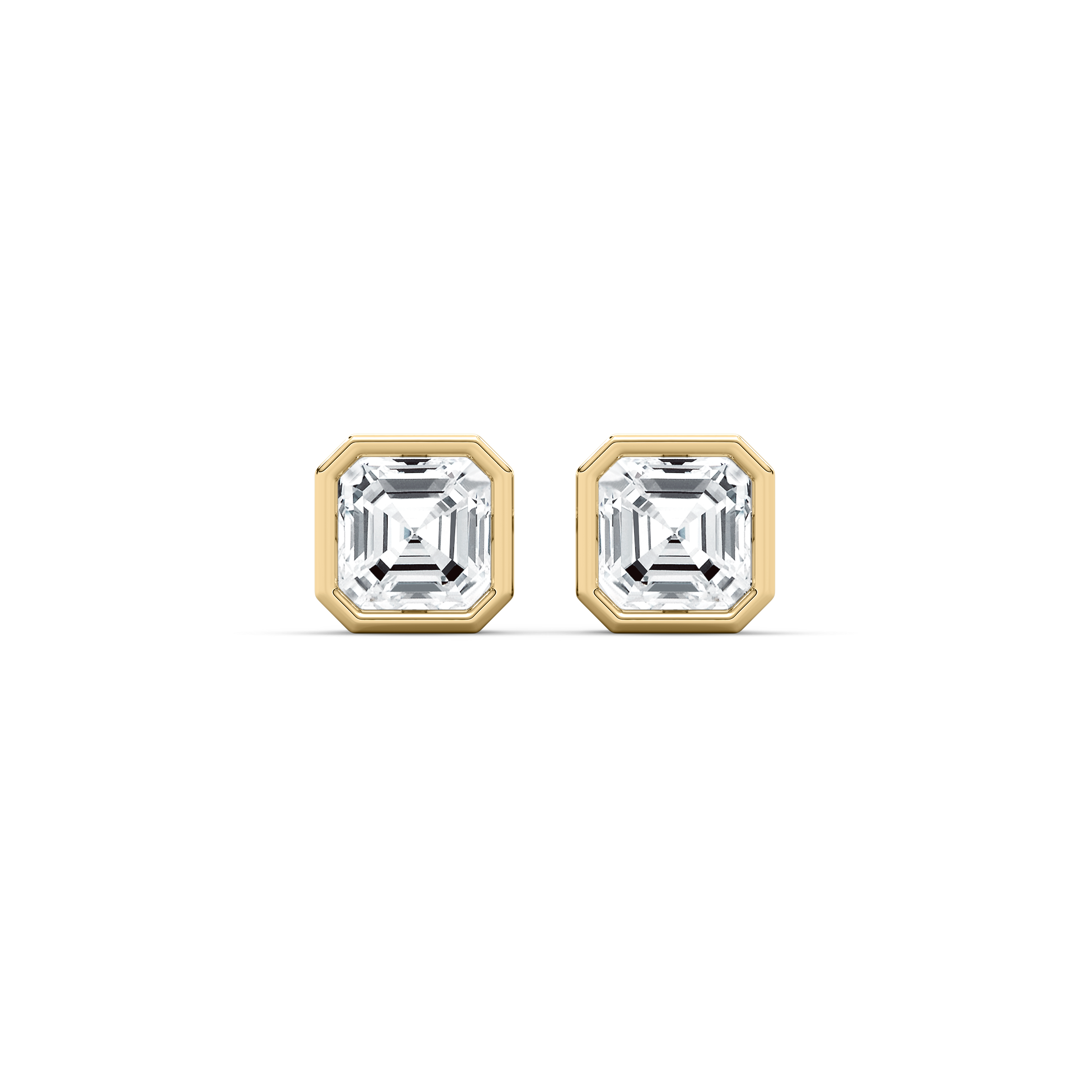 2 Carat Square Emerald Diamond Calete Stud Earring