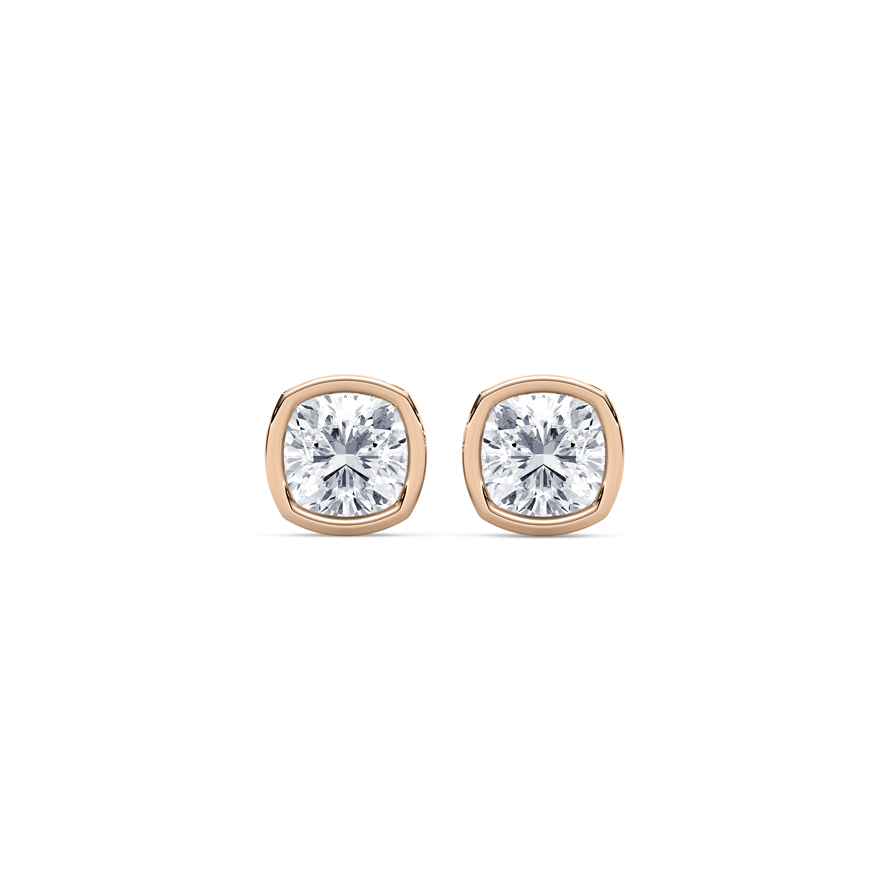 0.50 Carat Square Cushion Diamond Savoir Stud Earring
