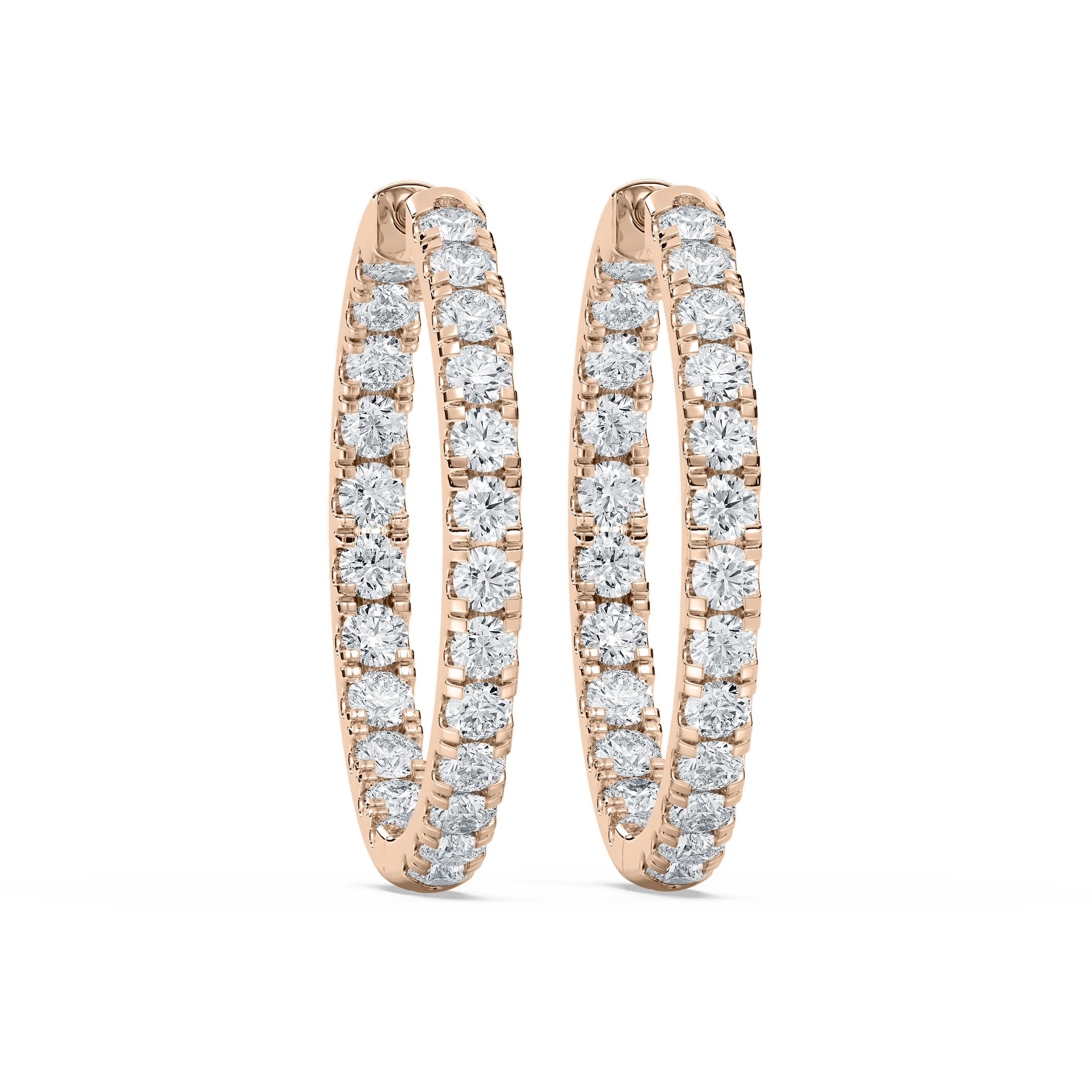 Round Diamond Hoop Earrings