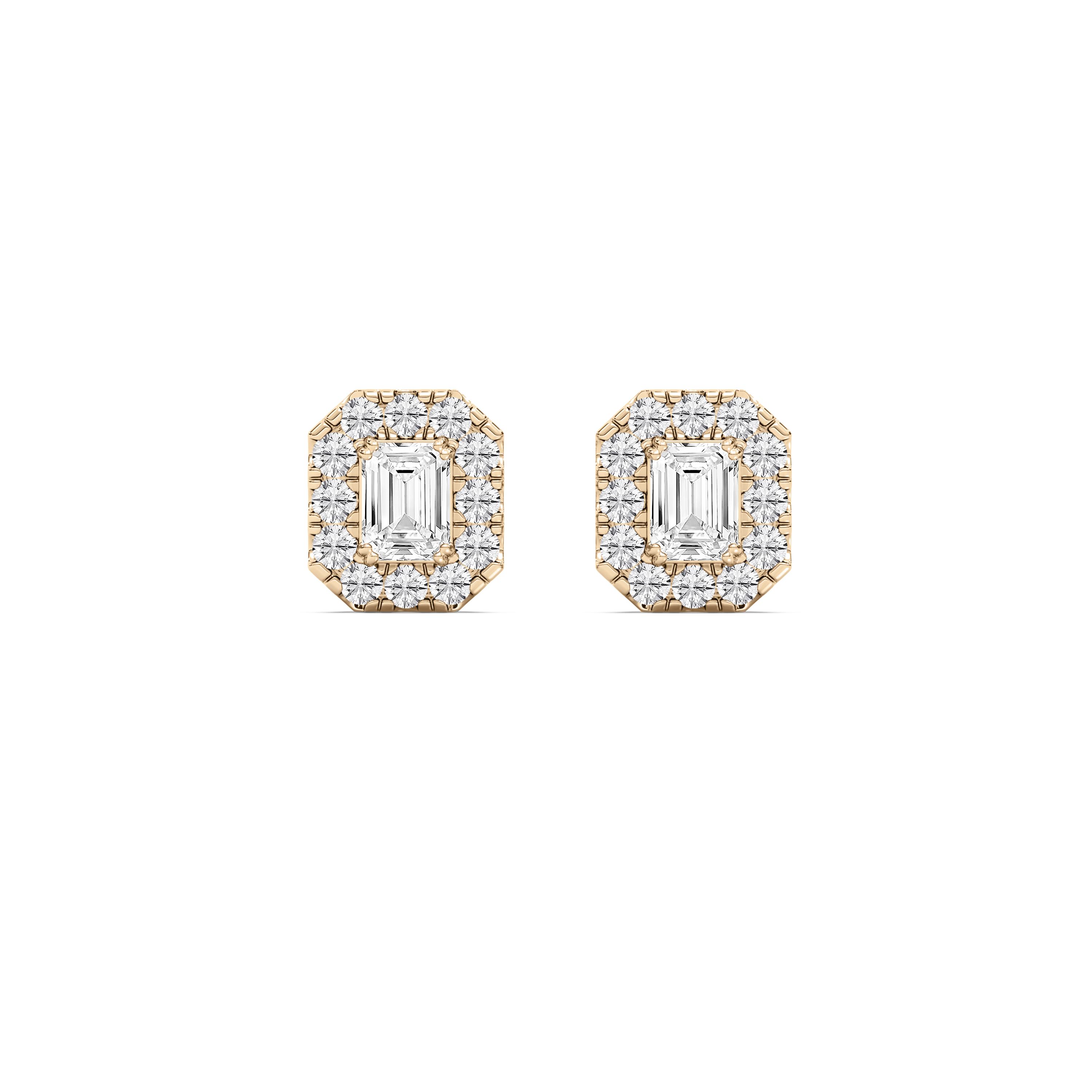 Emerald Diamond Arlette Halo Earring