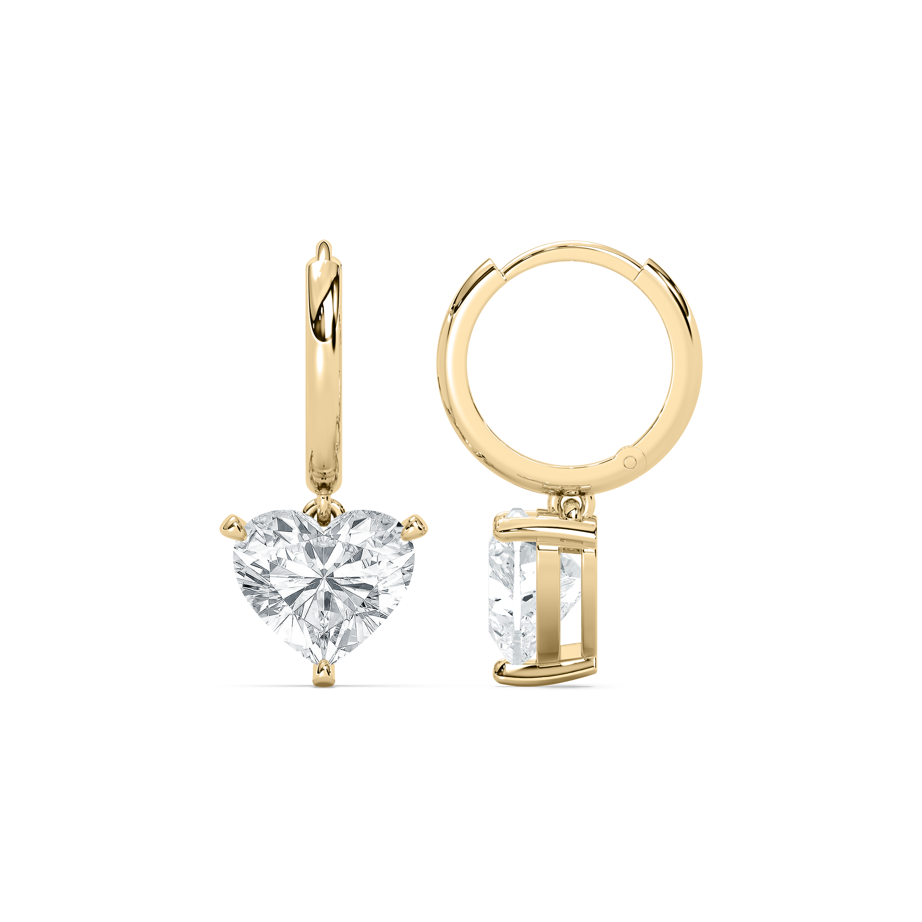 4 carat Heart Diamonds Inez Hoops Earring